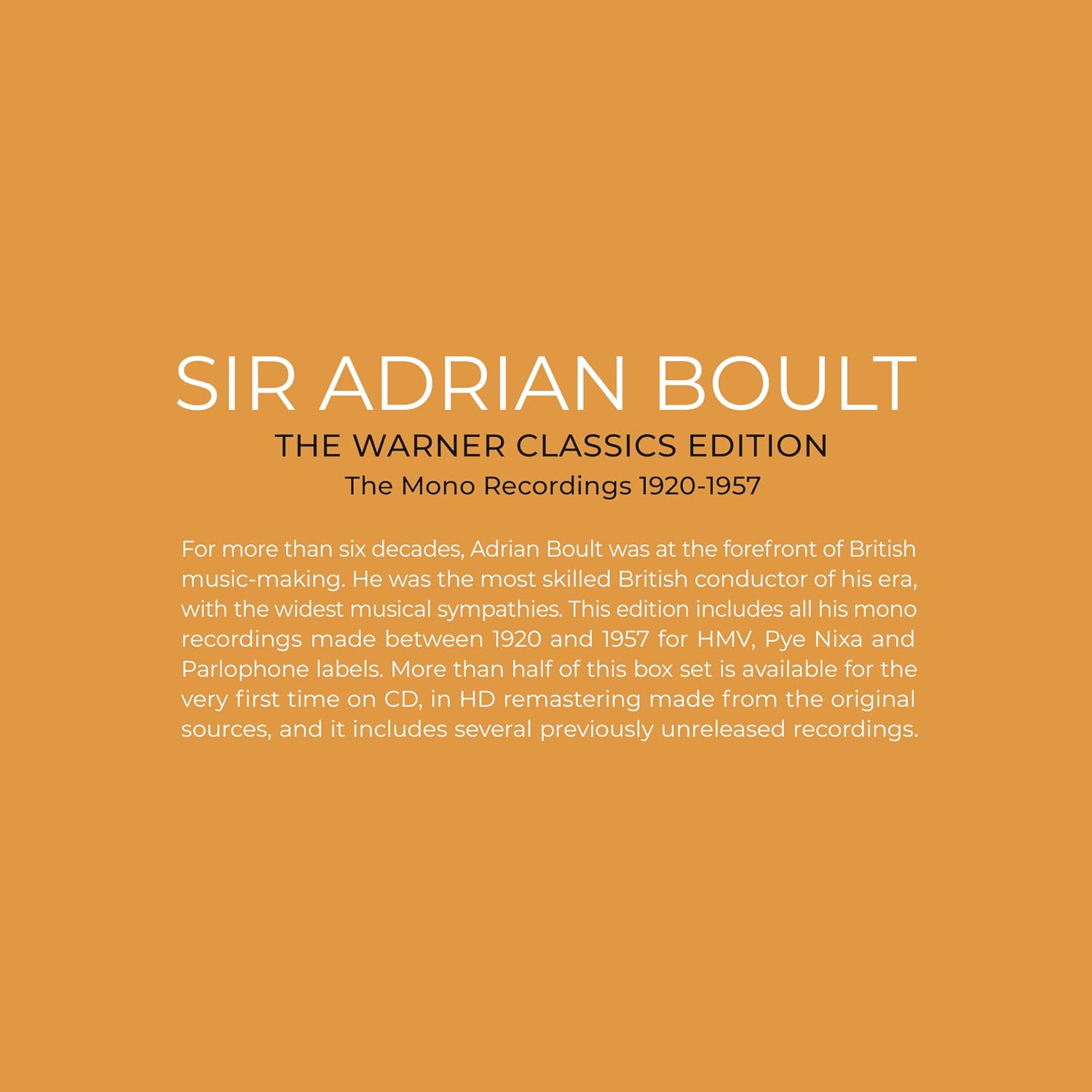 Detalle 2 de Sir Adrian Boult Complete Mono Recordings 1920–1957 on HMV Audio CD Box Set