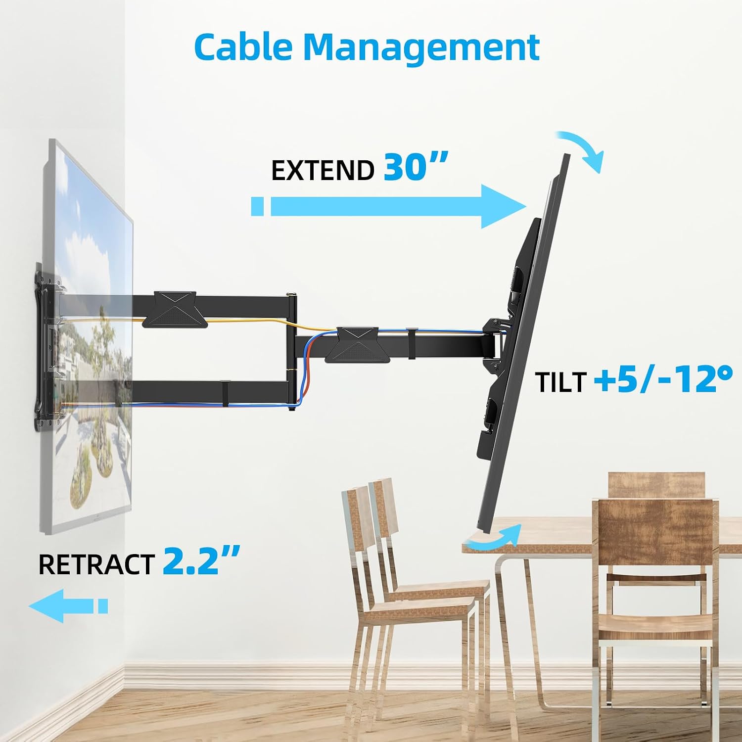 Thumbnail 2 de HCMOUNTING Pre-Assembled Corner TV Wall Mount