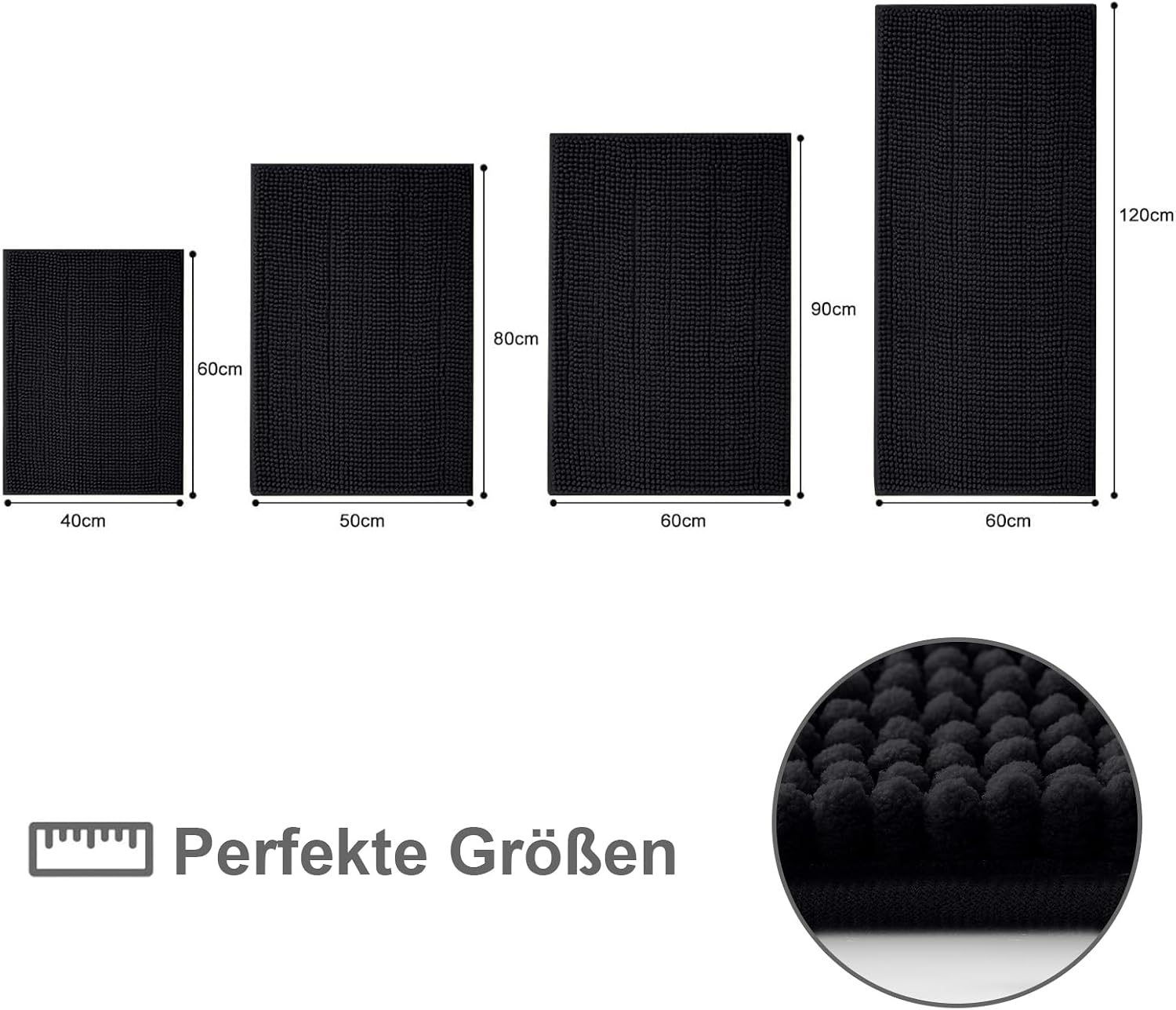 Thumbnail 2 de OLANLY Chenille Badematte 50 x 80 cm