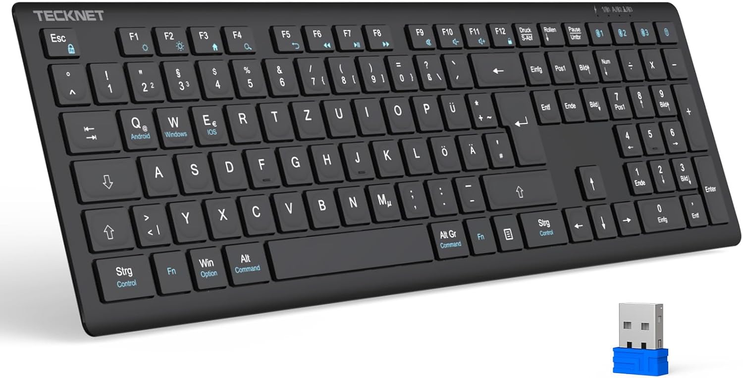 Detalle de TECKNET Bluetooth Tastatur 500 mAh ⌨