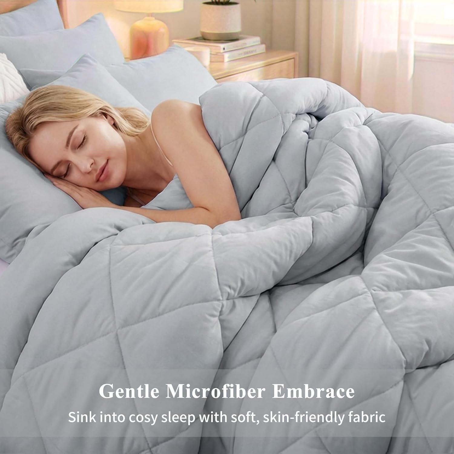 Thumbnail 4 de Aisbo Coverless Duvet King Size 10.5 Tog – 230 x 220 cm, Light Grey with 2 Pillowcases