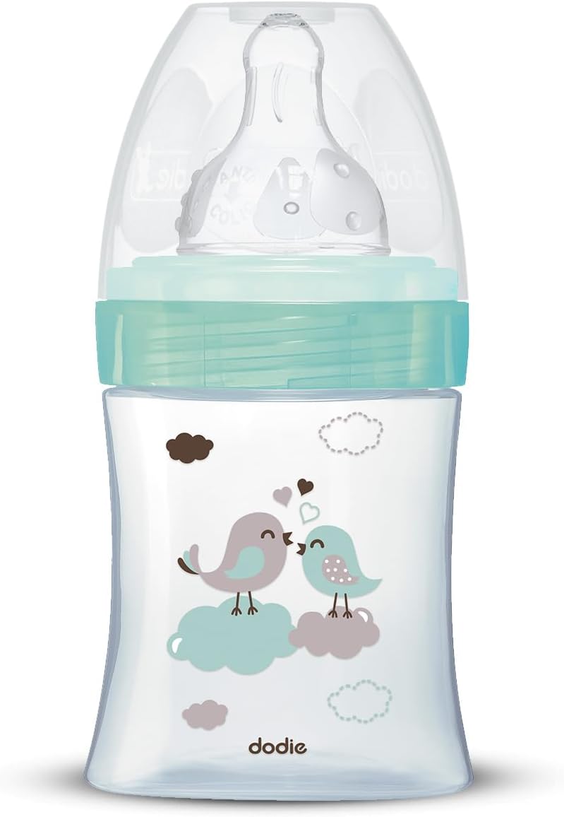 Detalle de Dodie Initiation+ babyflaska i borosilikatglas, 150 ml, grön