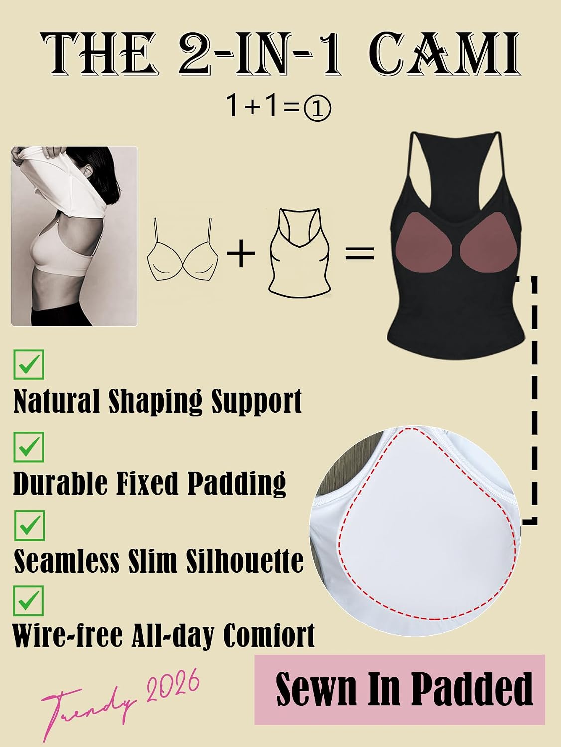 Detalle de Danysu Padded Tank Top V-Neck