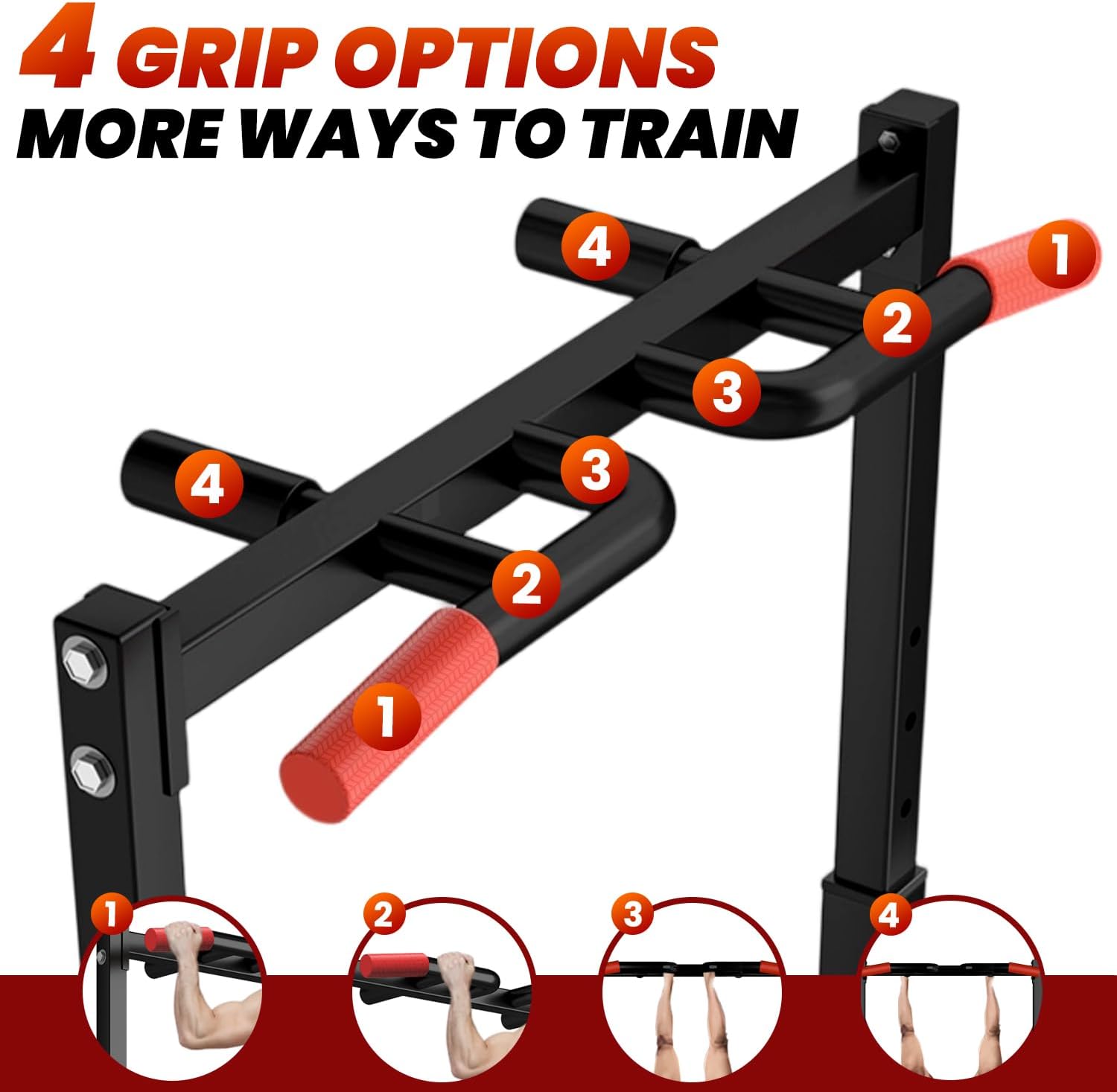 Detalle 2 de WATBKHE Foldable Power Tower for Pull-Ups and Dips, Adjustable Steel Frame