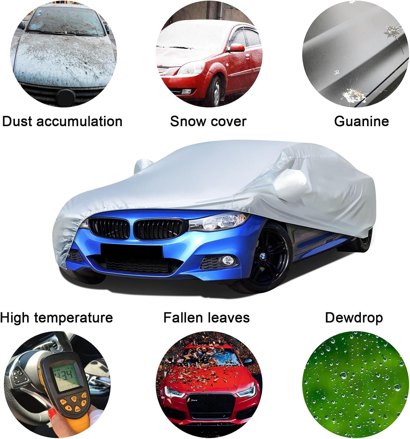 Detalle de totpuc Full Car Cover – dust-proof, scratchproof and UVproof universal car cover (450 x 190 x 150cm)