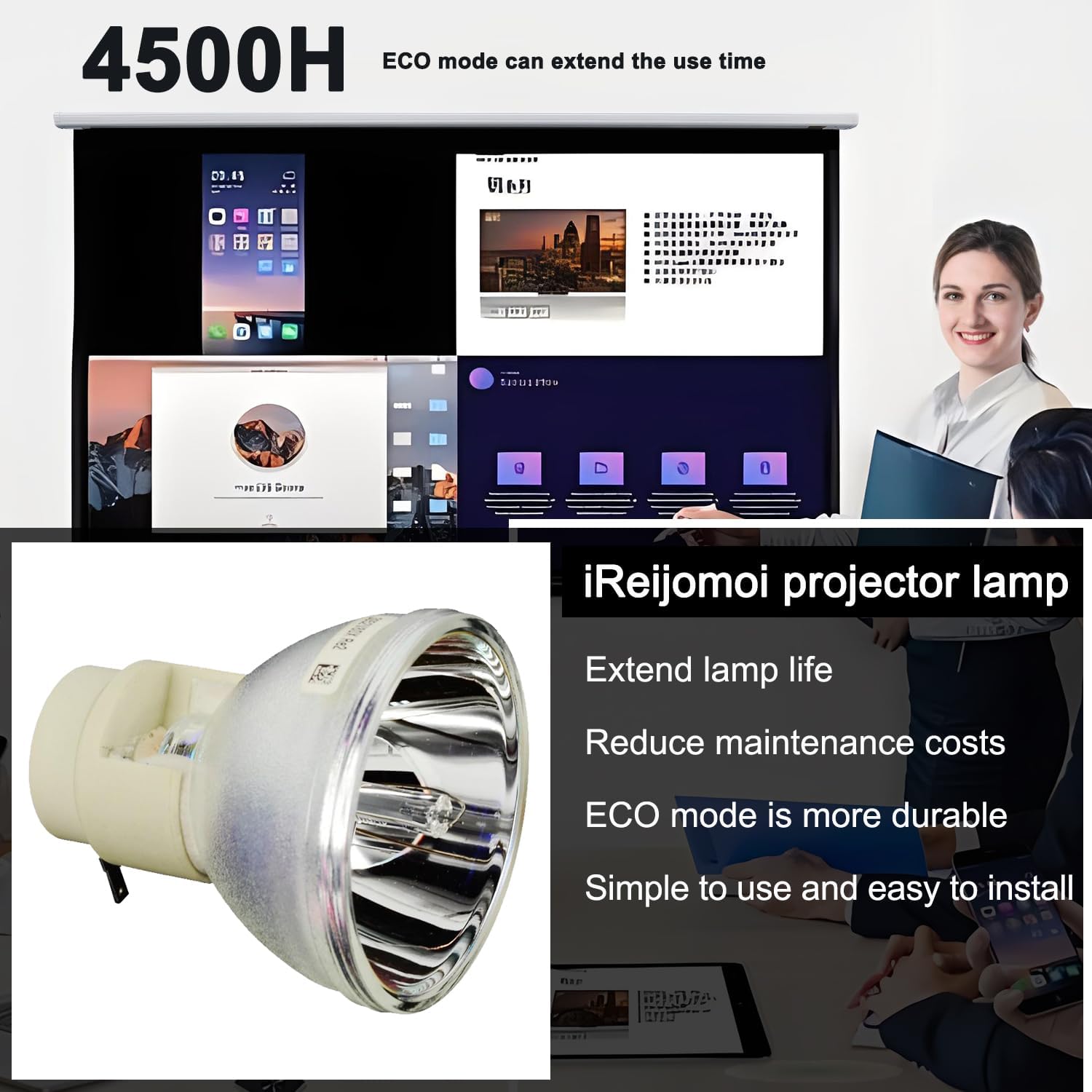 Thumbnail 1 de iReijomoi SP.8VH01GC01 BL-FP190E SP.73701GC01 Replacement Lamp for Optoma Projectors