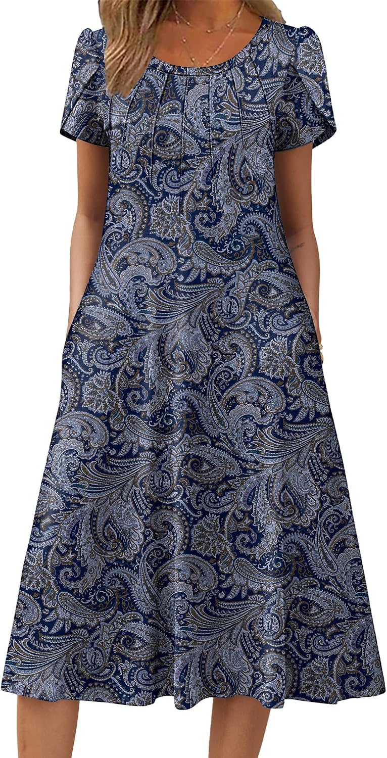 Thumbnail 6 de Robe d'été décontractée Zeagoo pour femme — motif floral, poches, tailles S à XXL
