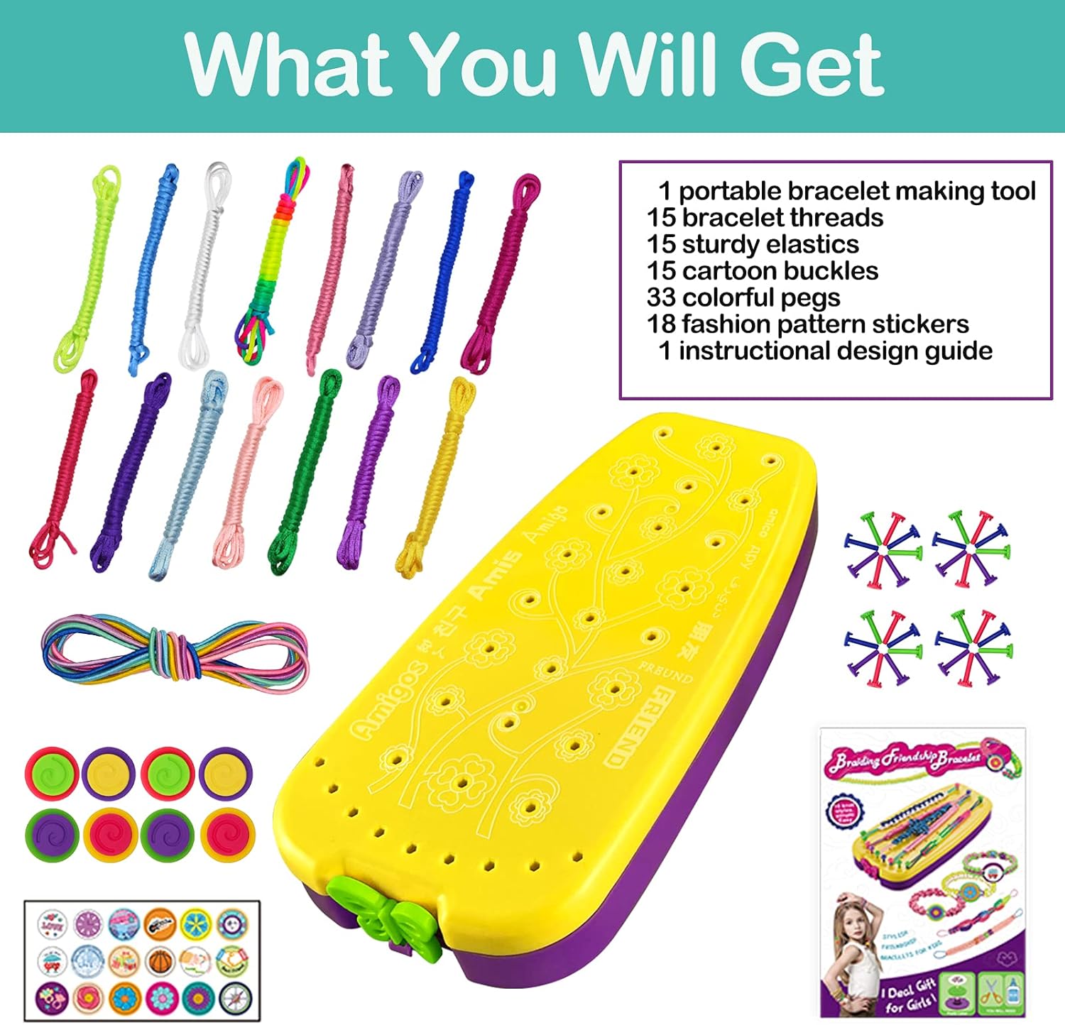 Detalle 2 de Friendship Bracelet Kit for Girls 7+