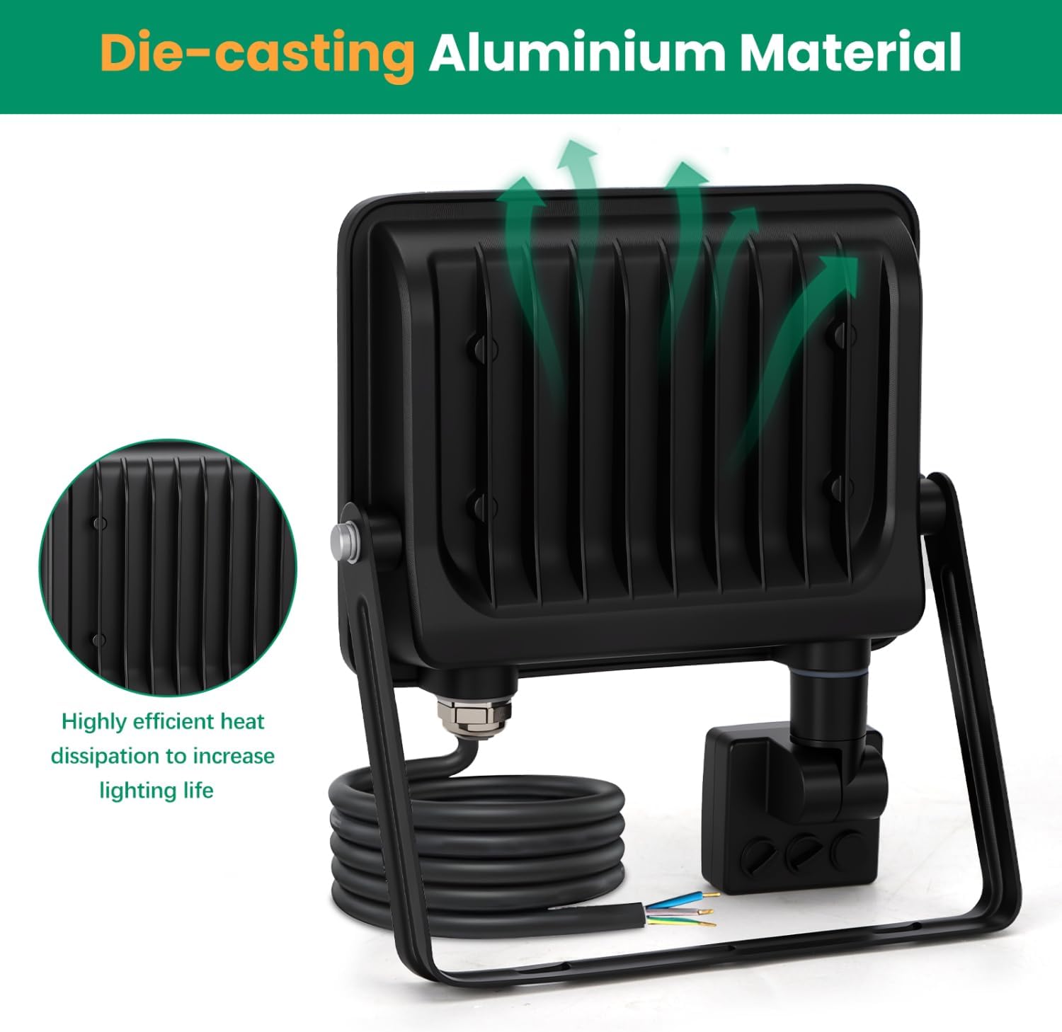 Thumbnail 4 de Aigostar 30W Faretto LED da Esterno con Sensore di Movimento, 2 pezzi, IP65, 4000K