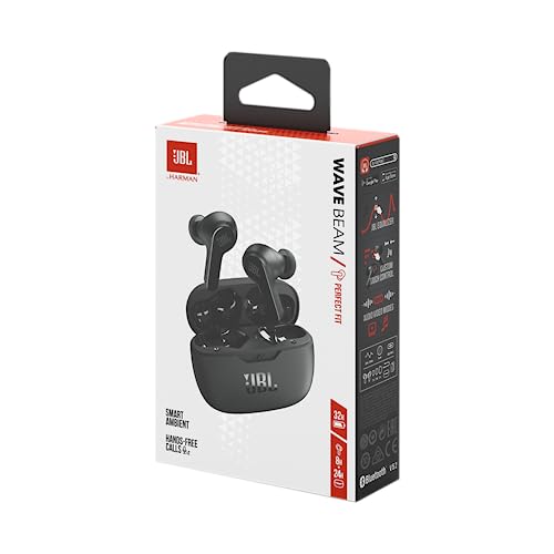 Thumbnail 6 de JBL Wave Beam: Écouteurs intra-auriculaires sans fil, IP54/IPX2, 32 h d’autonomie, Noir