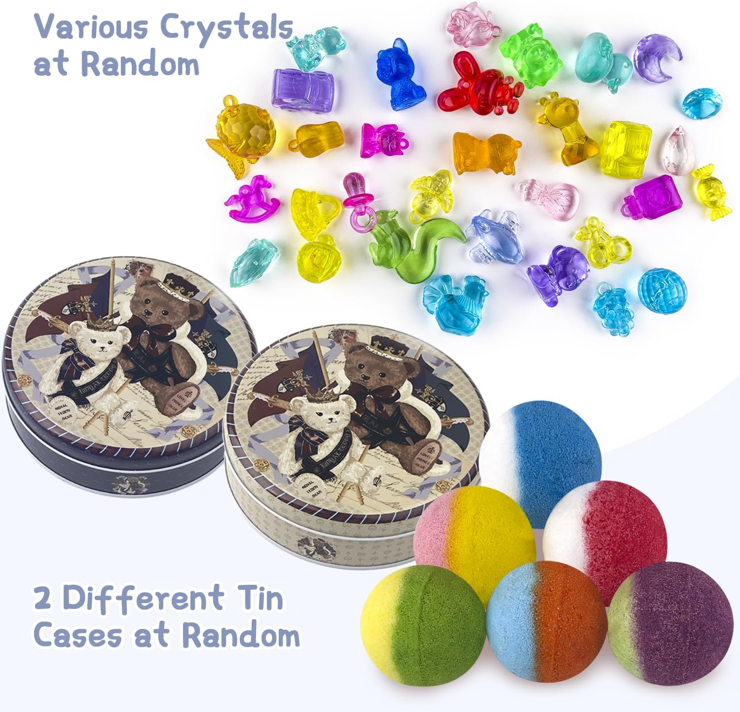 Thumbnail 1 de Bath Bombs for Kids (12 pcs) with Surprise Crystal Toys Inside – Handmade Natural & Organic Bubble Bath Gift Set