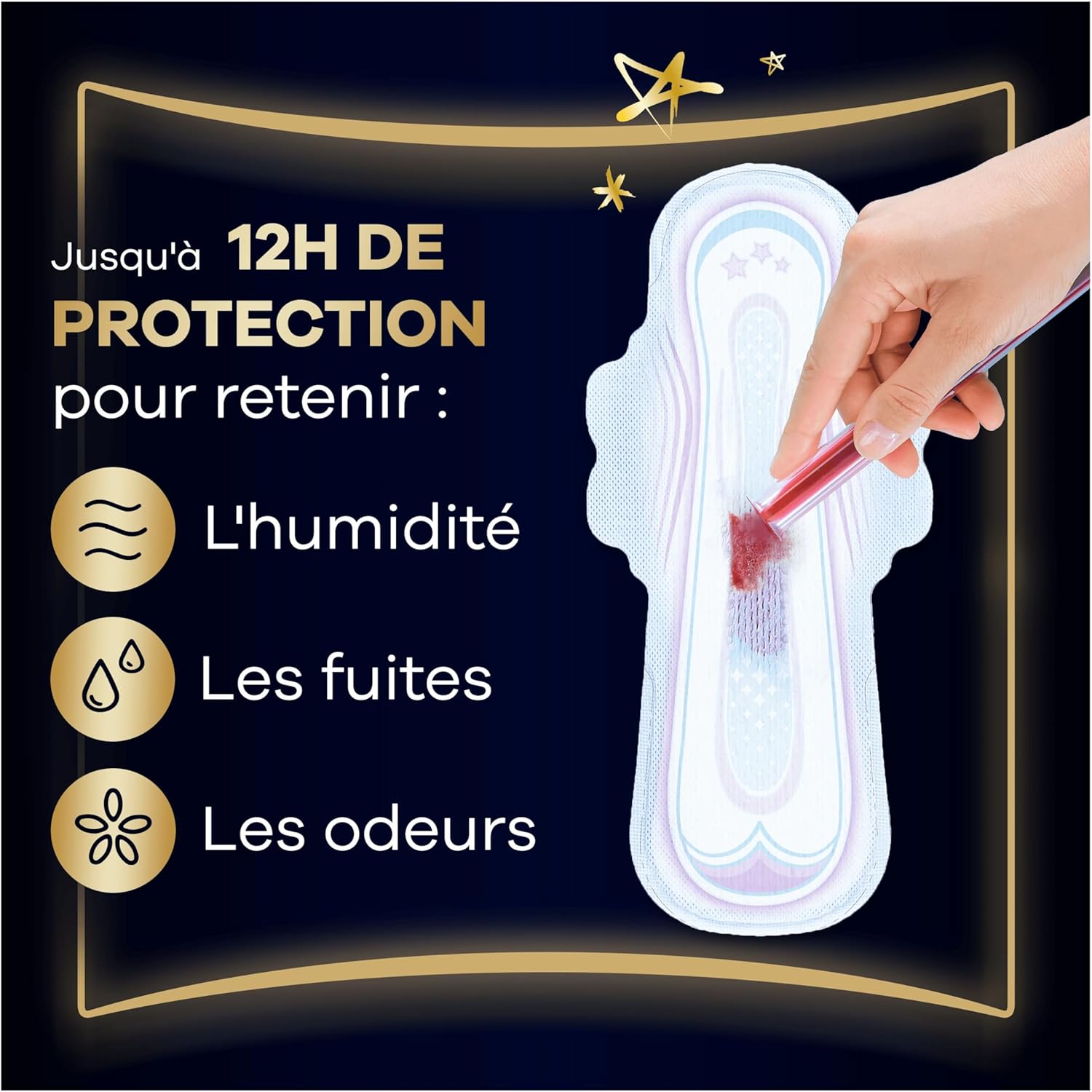 Detalle 2 de Always Ultra Serviettes Hygiéniques Taille 5 Extra Secure Night, 64 unités - Absorption renforcée et confort premium