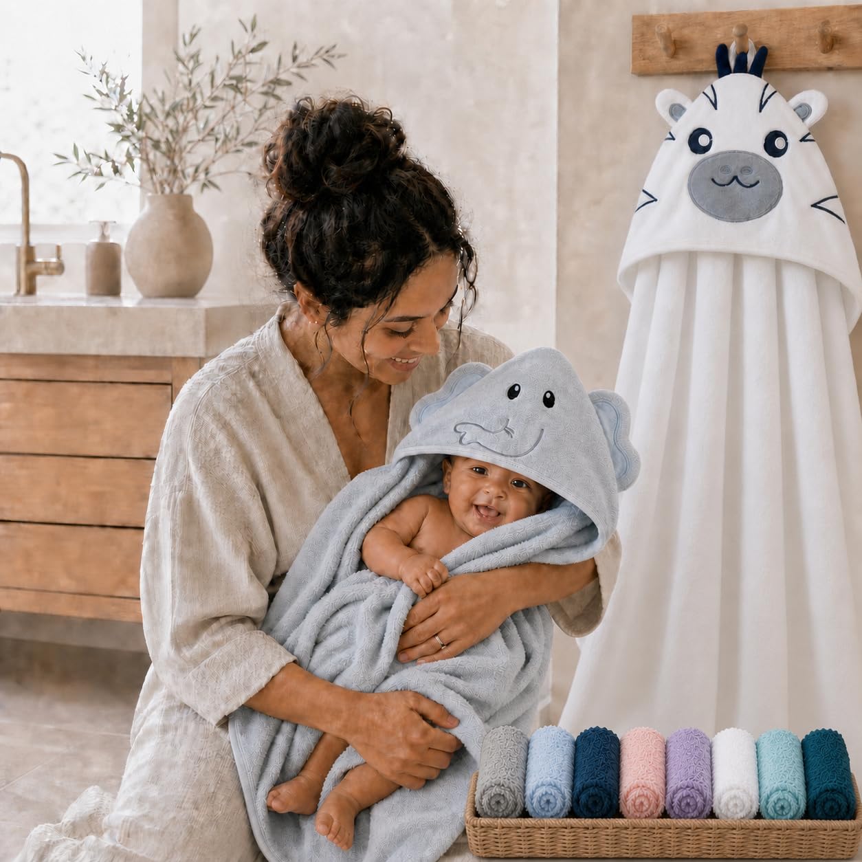 Detalle de Cute Castle Baby Hooded Towels, Rayon from Bamboo