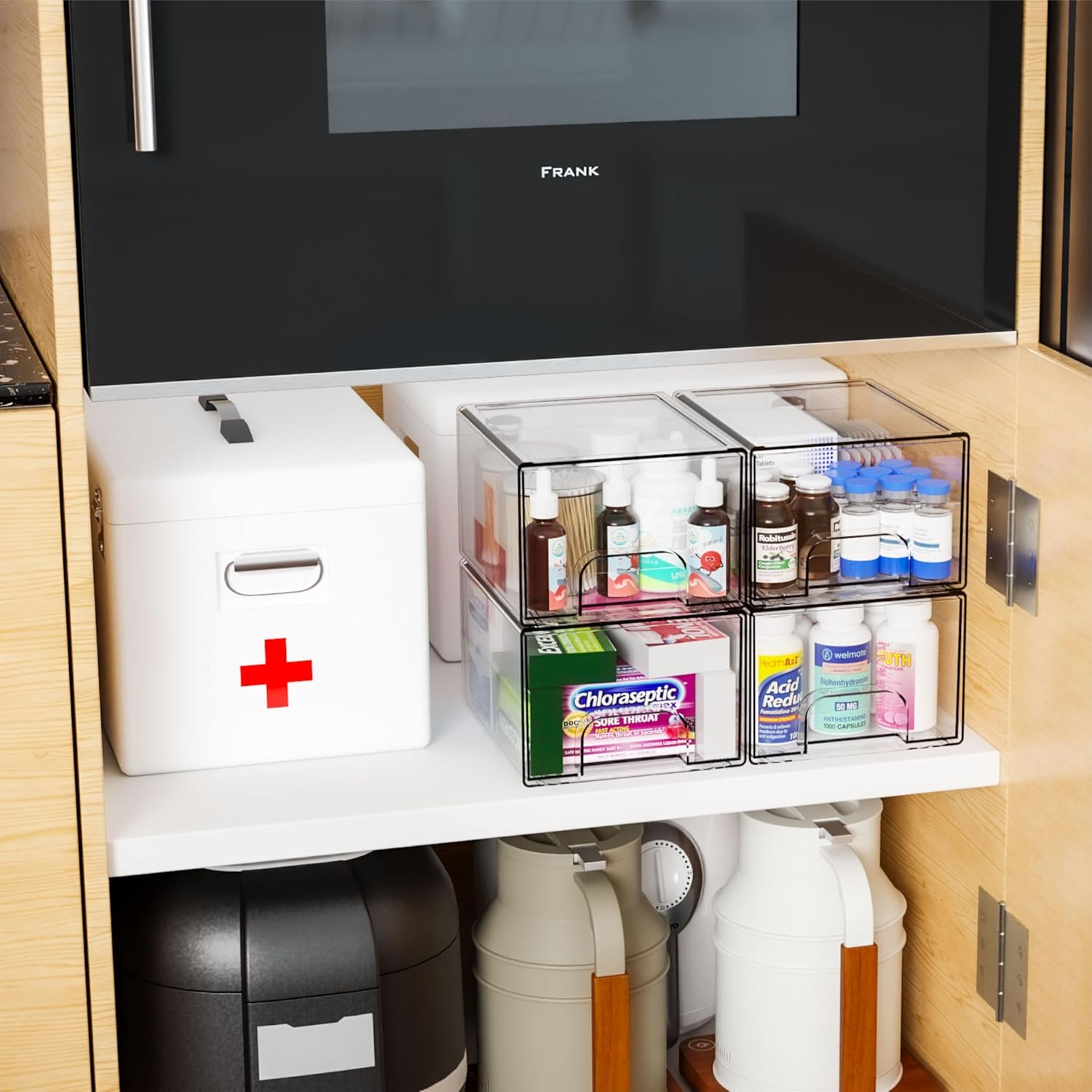 Thumbnail 1 de Yieach 4 Pack Clear Stackable Storage Drawers 📦