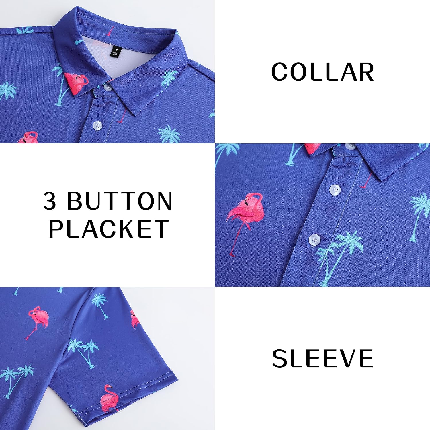 Detalle 2 de Tracamiy Men's Golf Polo in Polyester-Spandex
