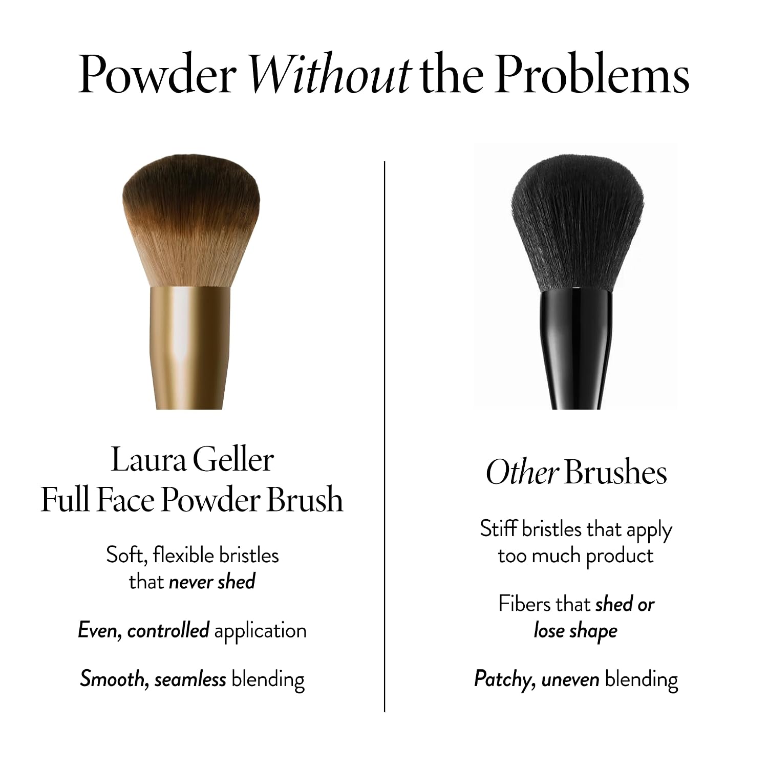 Thumbnail 5 de LAURA GELLER Full Face Powder Brush with Wooden Handle in Midnight Black