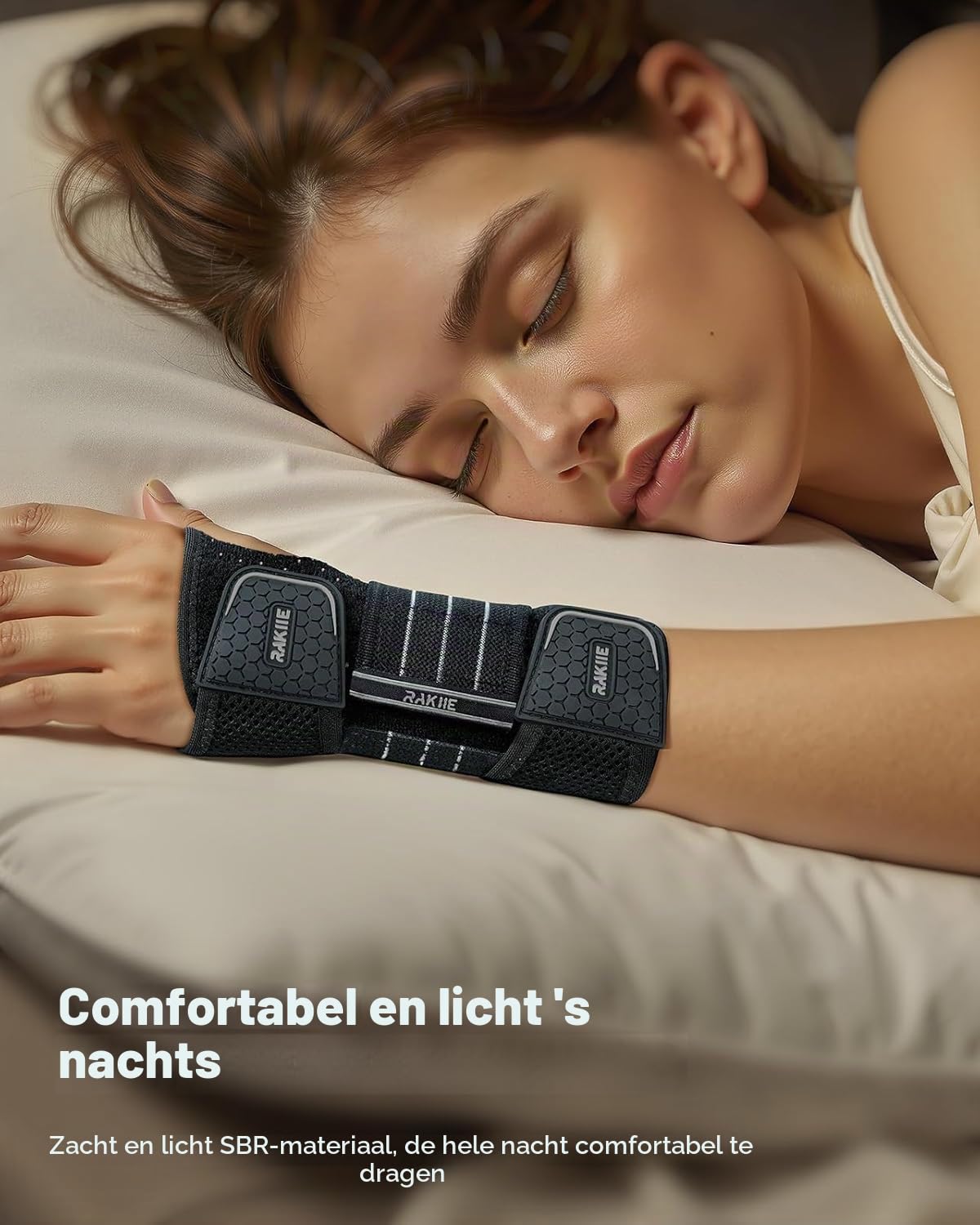 Thumbnail 2 de Rakiie ESP012 polsbrace, set van 2 met 3 aluminium rails, ademend mesh, maat S