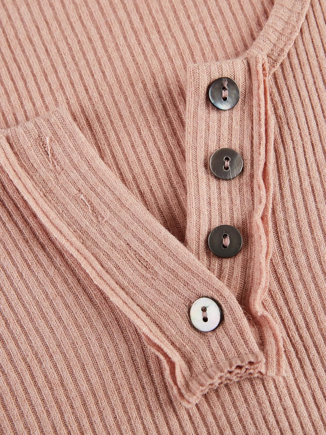 Thumbnail 3 de Saodimallsu Damen Tank Top mit V-Ausschnitt, ärmellos, gerippter Henley-Style