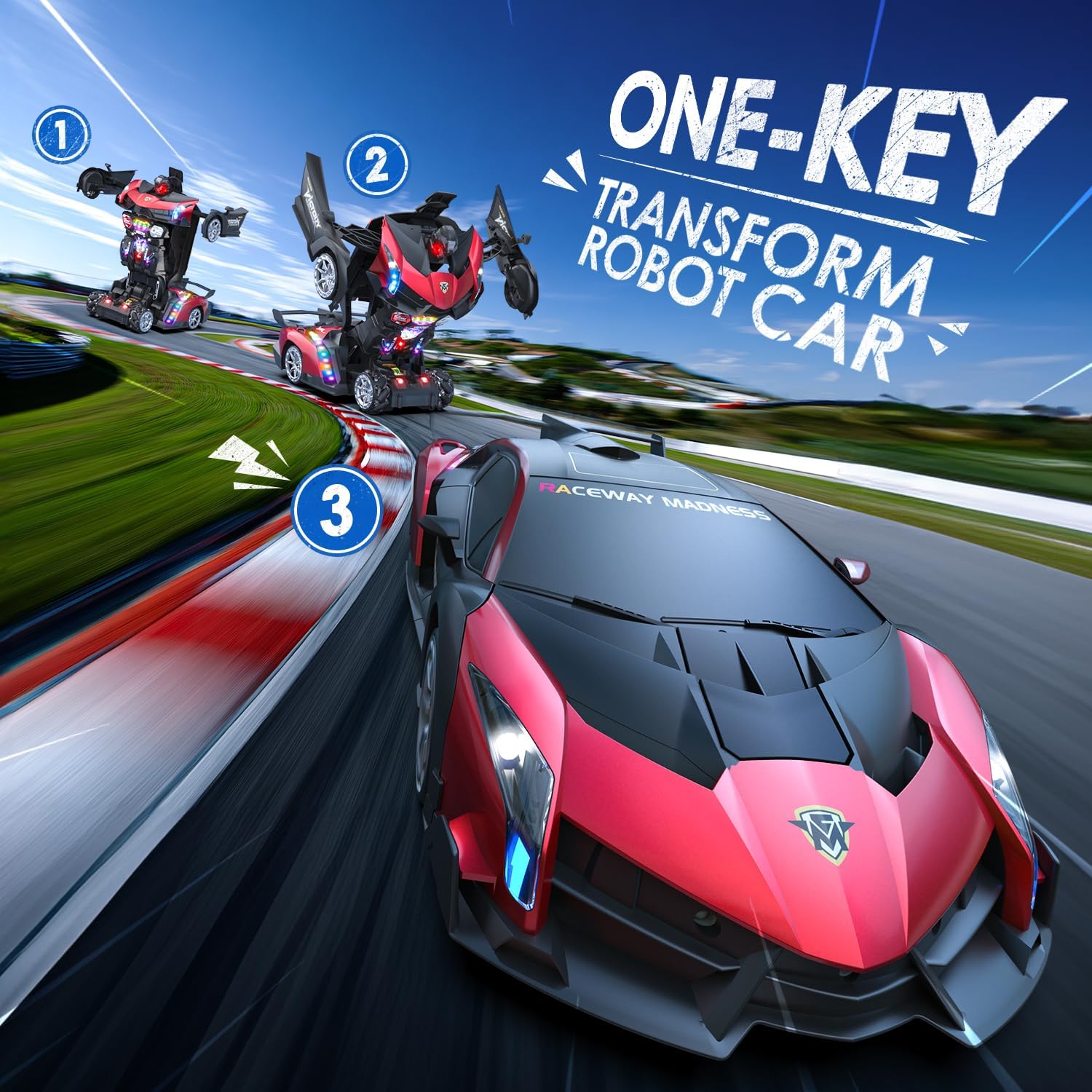 Detalle de Holyton 1:10 Scale Transforming RC Car & Robot with Gesture Control