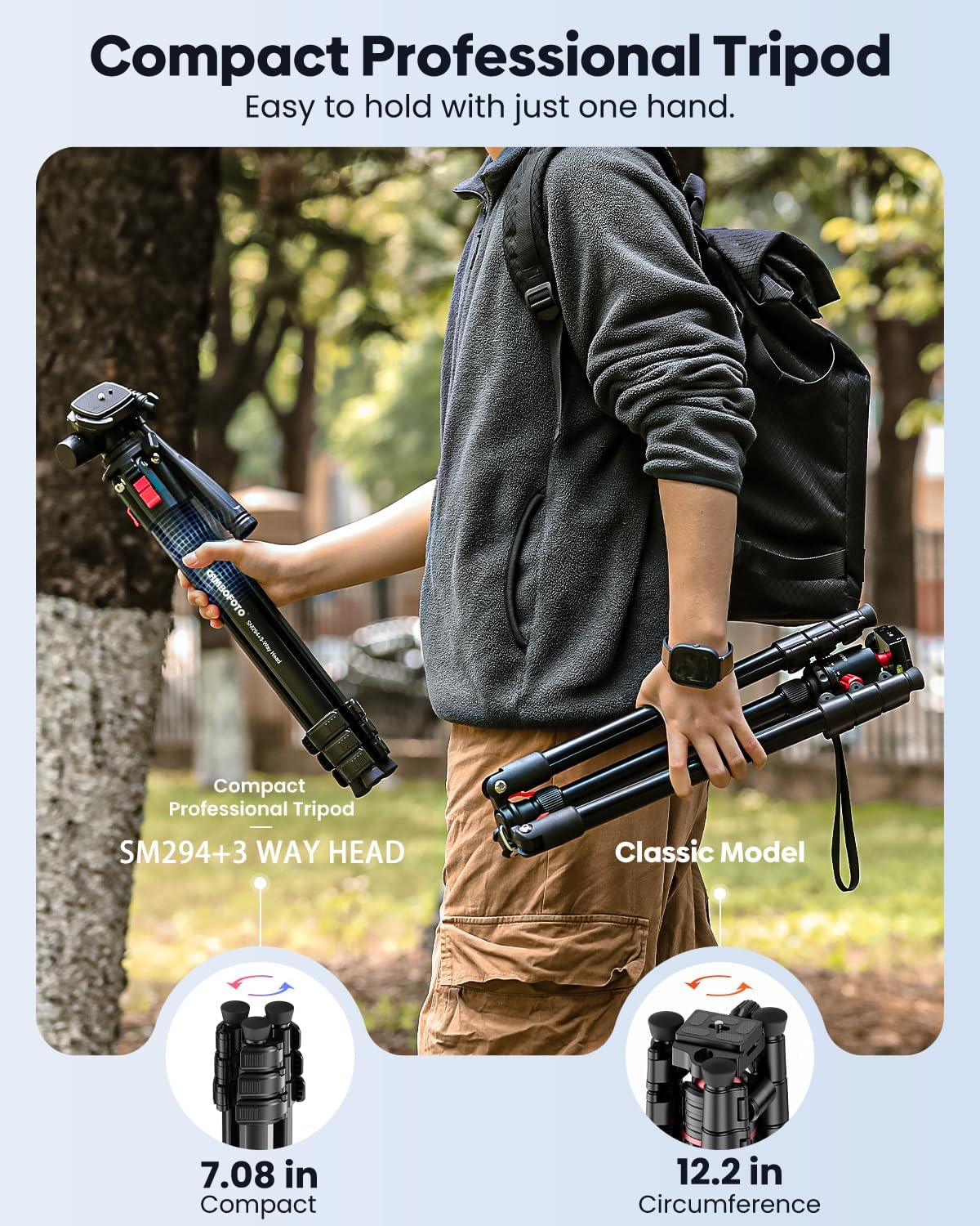 Detalle 2 de 173 cm Leichtes Kamerastativ für DSLR