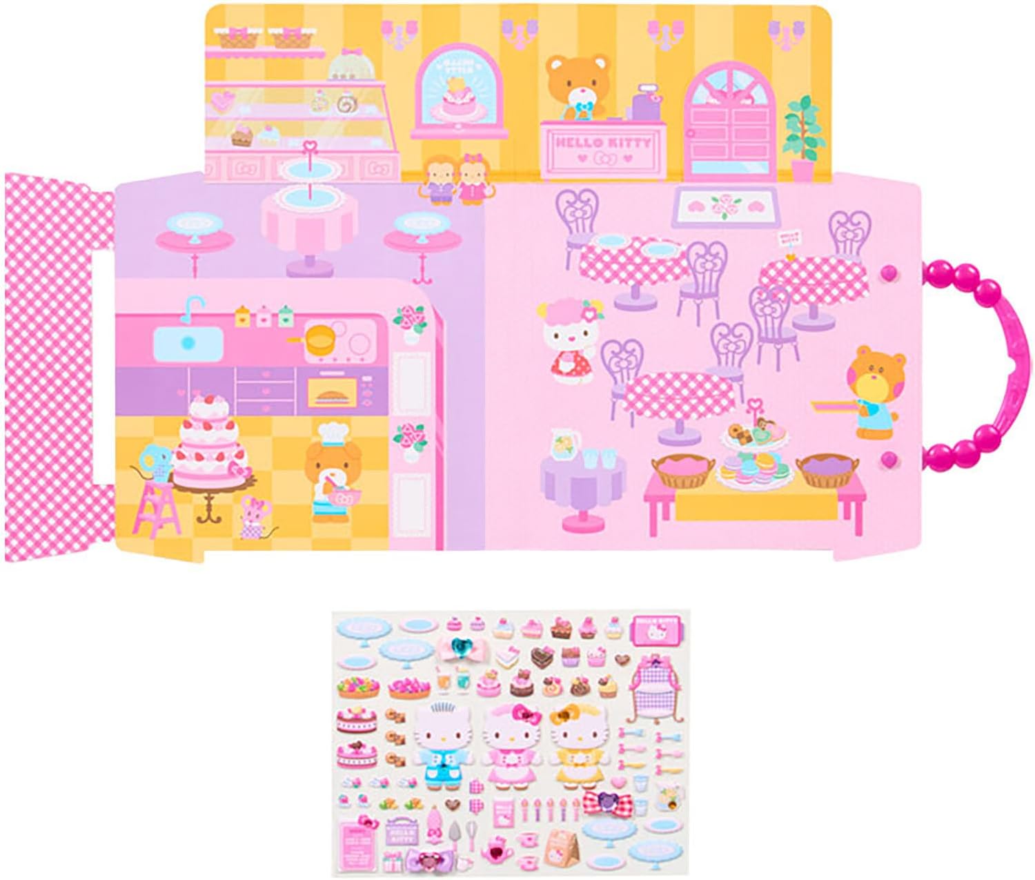 Detalle 2 de サンリオ 154962 ハローキティ あそべるシールセット ケーキ屋さんごっこ・貼ってはがせる