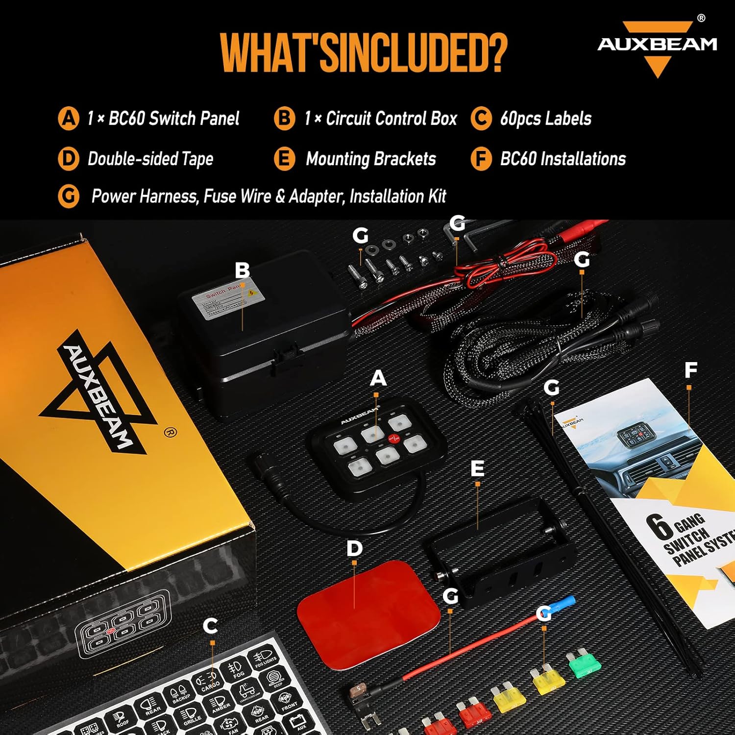 Thumbnail 6 de Auxbeam BC60 6-gang switch panel for vehicle