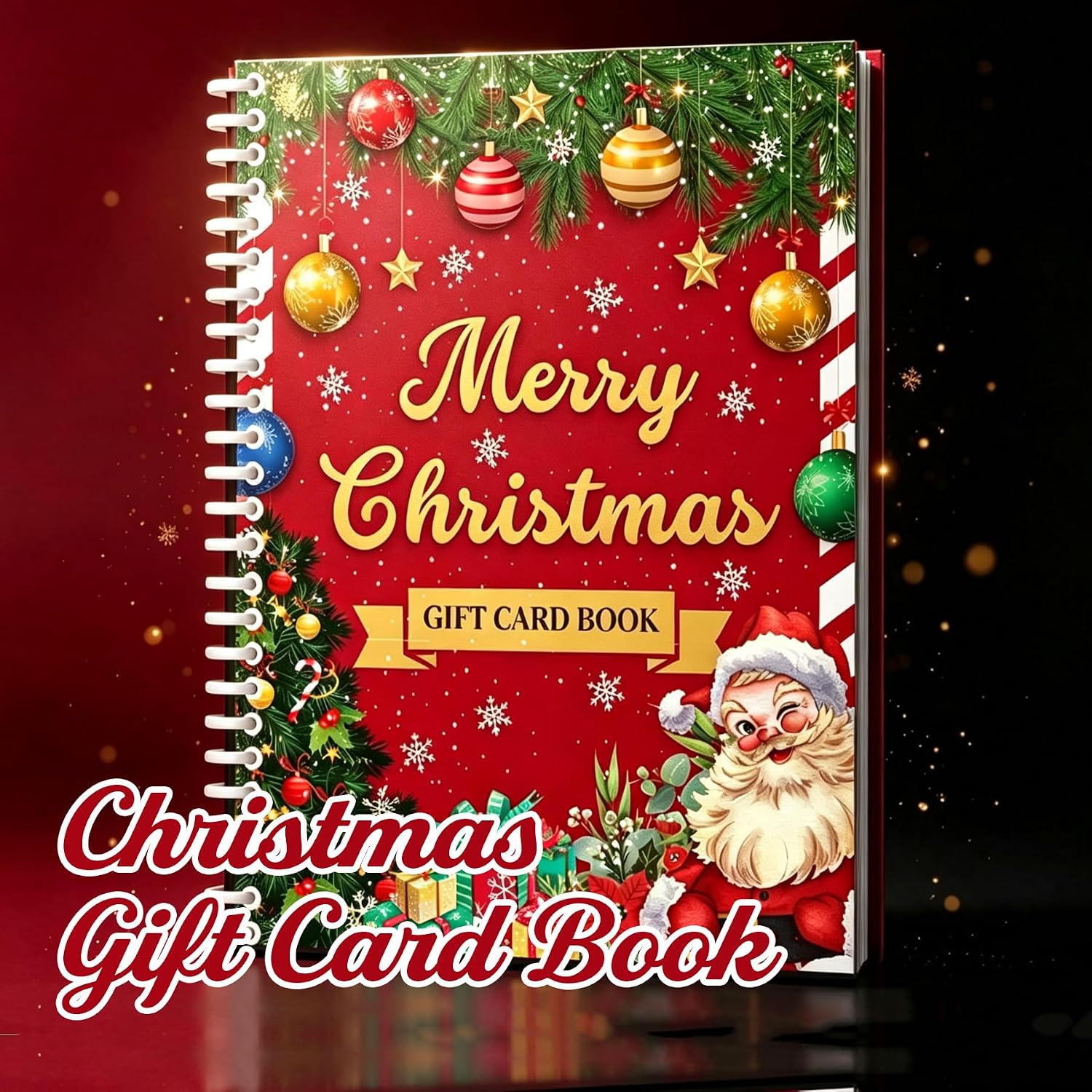 Detalle 2 de FCNHHDK Christmas Gift Card Booklet, 15-Page Spiral-Bound DIY Holder