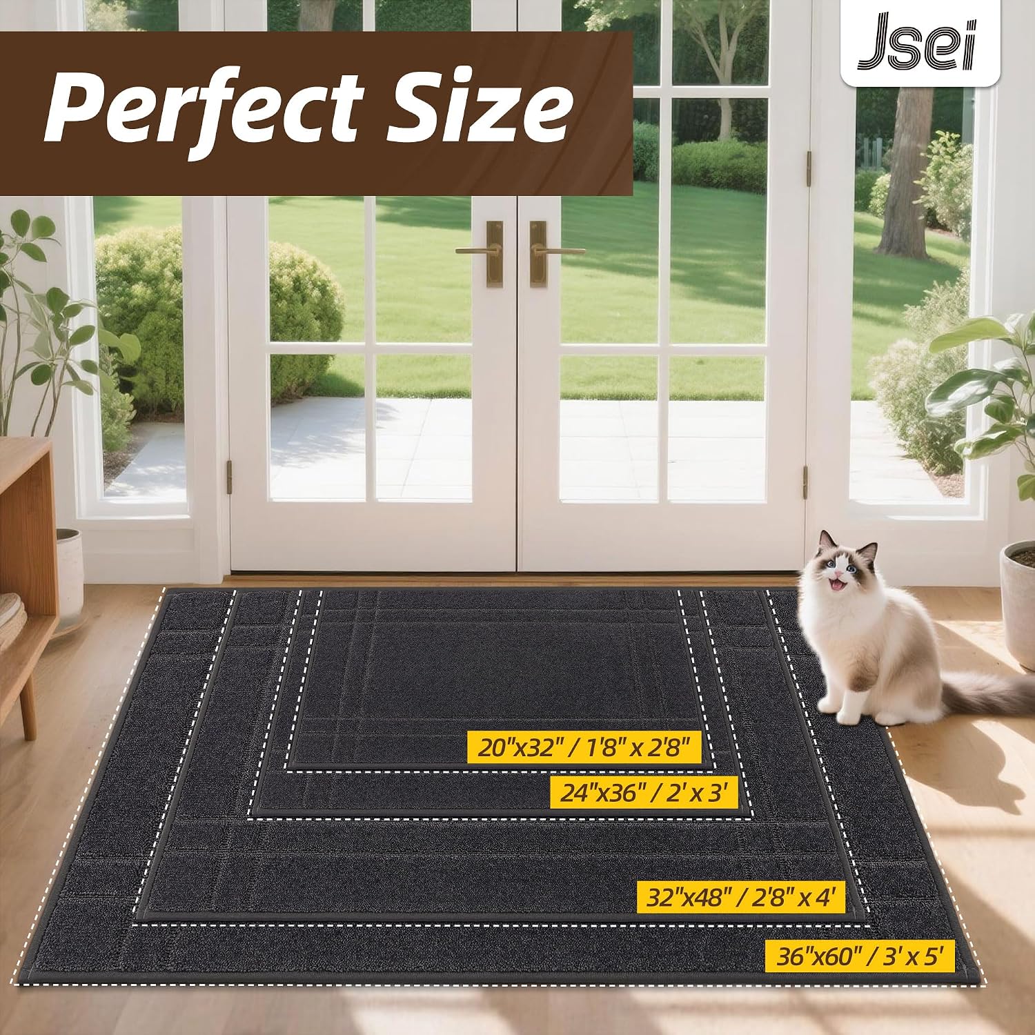 Detalle 2 de JSEI Tapis Anti-Salissures 50x80 Gris