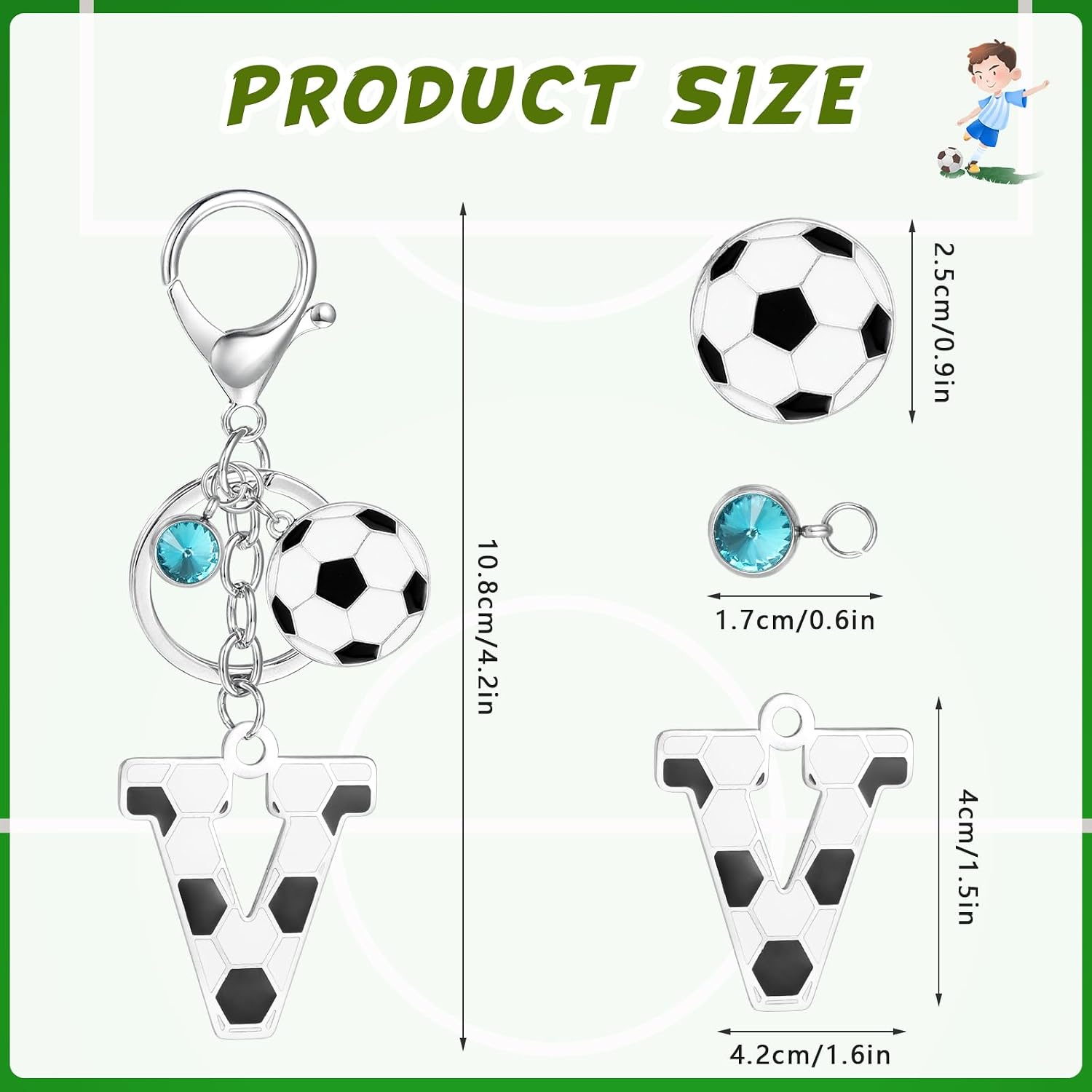 Detalle 2 de MWOOT Football Alphabet Keychain