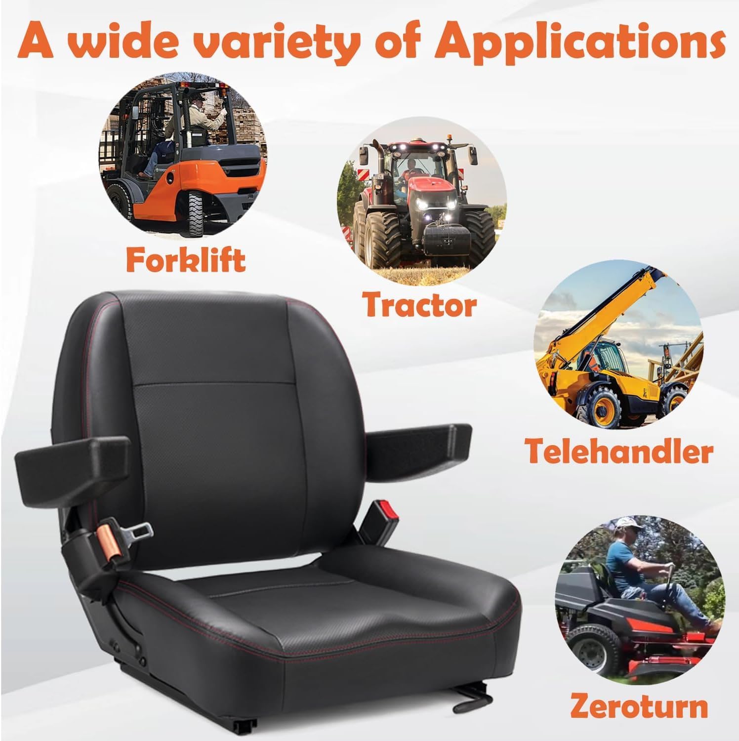 Thumbnail 5 de SEATIN Universal Forklift Seat 6" Slide