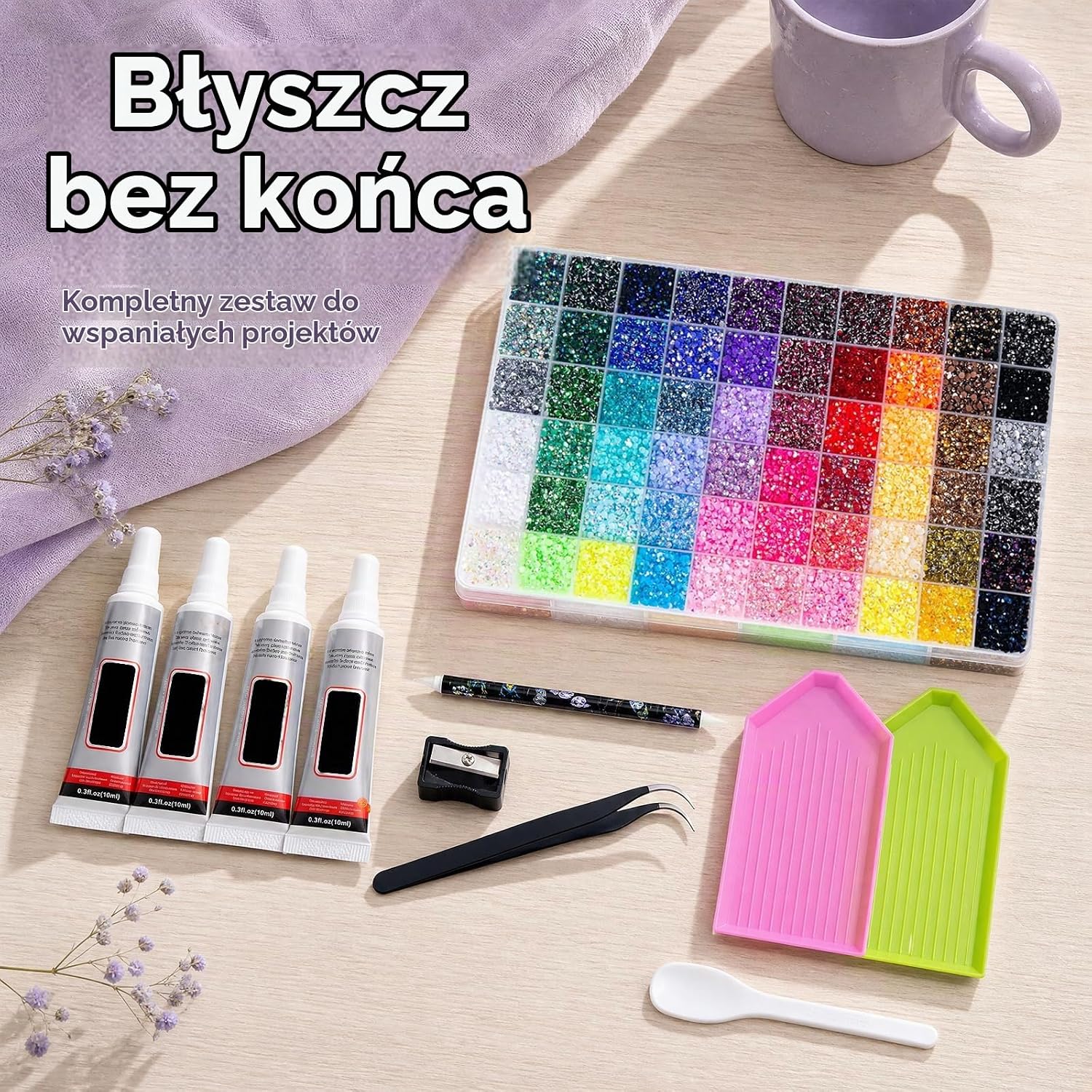 Detalle de ZORVENIX kryształki do zdobienia 3 mm, 48 000 sztuk w 60 kolorach