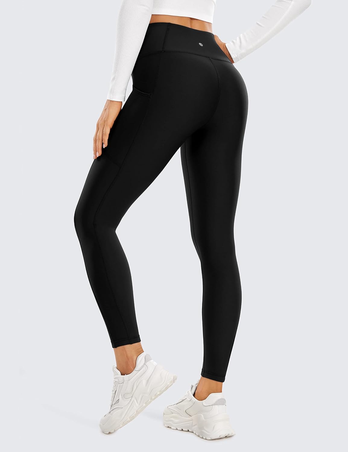 Detalle de CRZ YOGA Leggings termici donna alto giro vita con tasca 64/71 cm