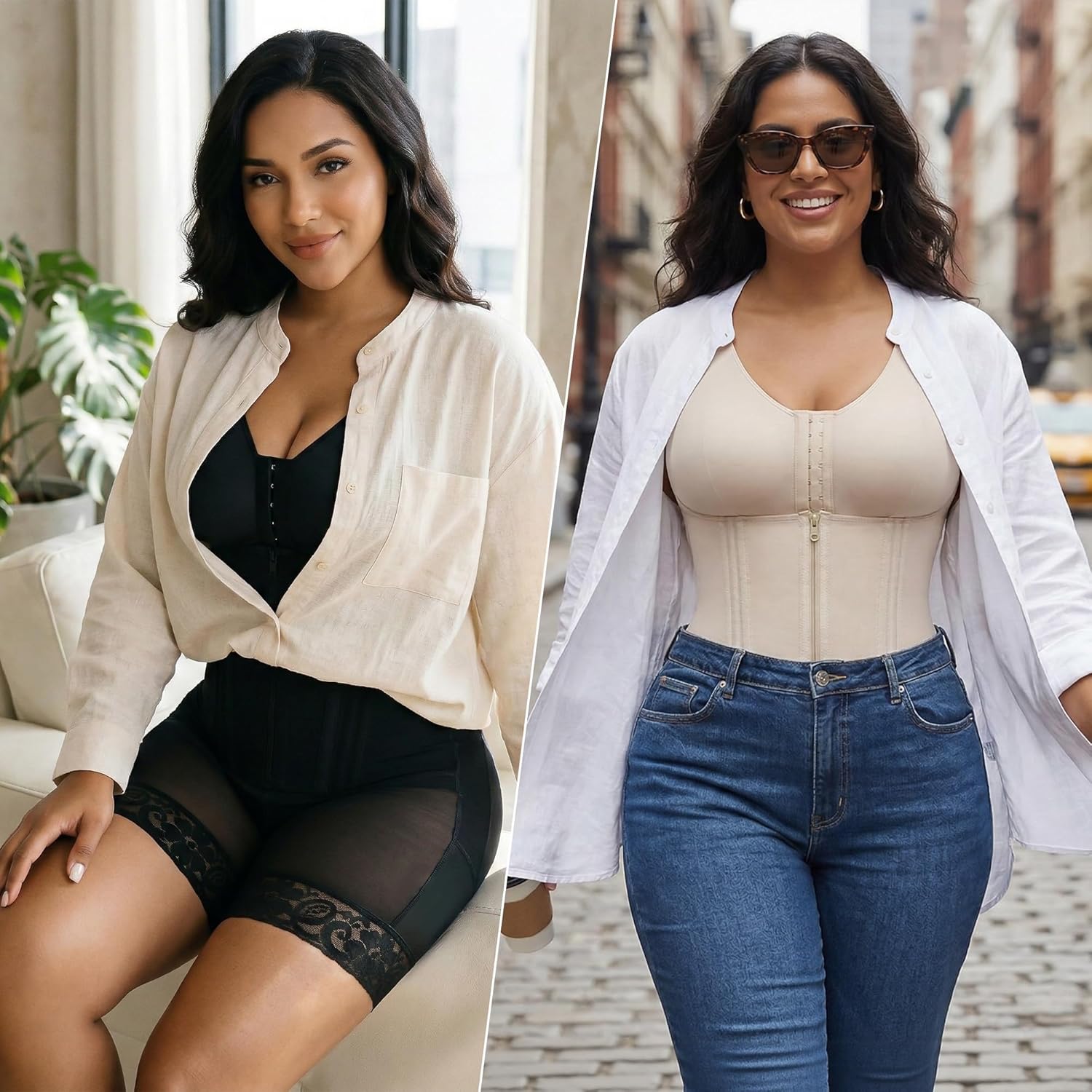 Thumbnail 6 de YIANNA Overbust Colombian Fajas Shapewear for Women — Tummy Control Body Shaper with Hooks, Zipper & Adjustable Straps