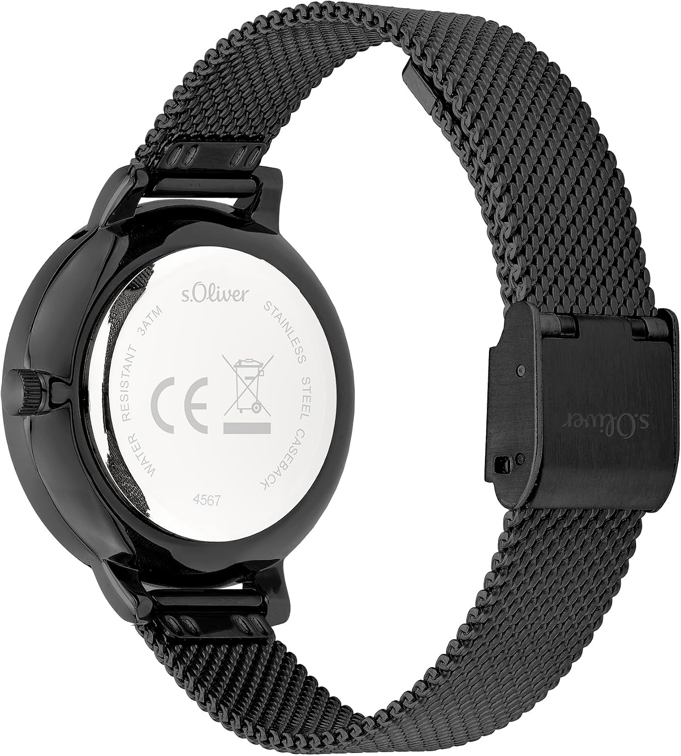 Detalle de s.Oliver Damenuhr 34 mm – modernes Alltagsmodell mit Quarzwerk und Edelstahlarmband