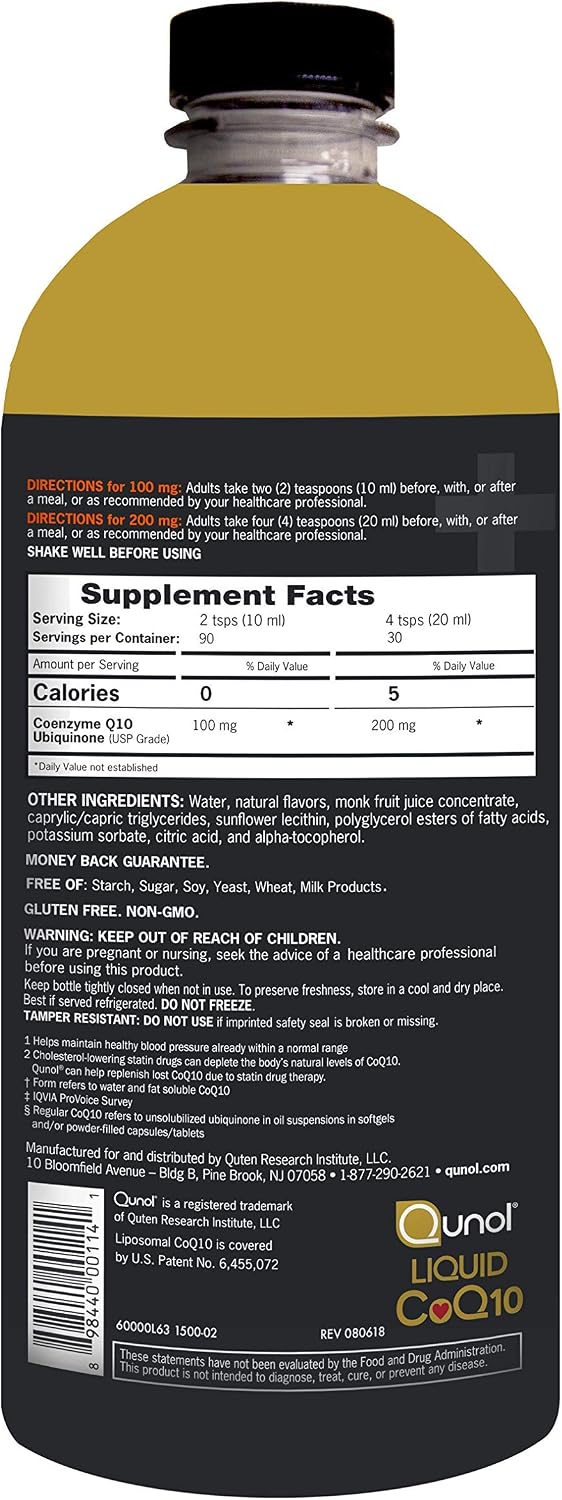 Detalle de Qunol 60000L63 Liquid CoQ10 Supplement, 100 mg, 20 Ounces