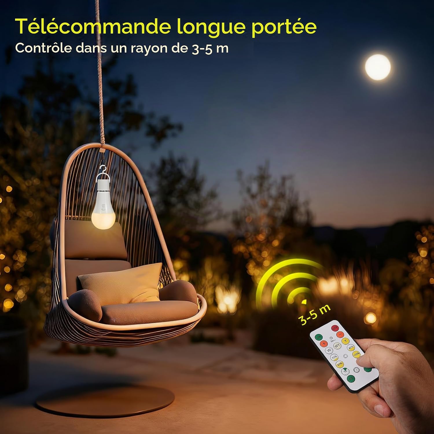 Detalle de Kambo D0742 oplaadbare E27-ledlampen, dimbaar met afstandsbediening en timer
