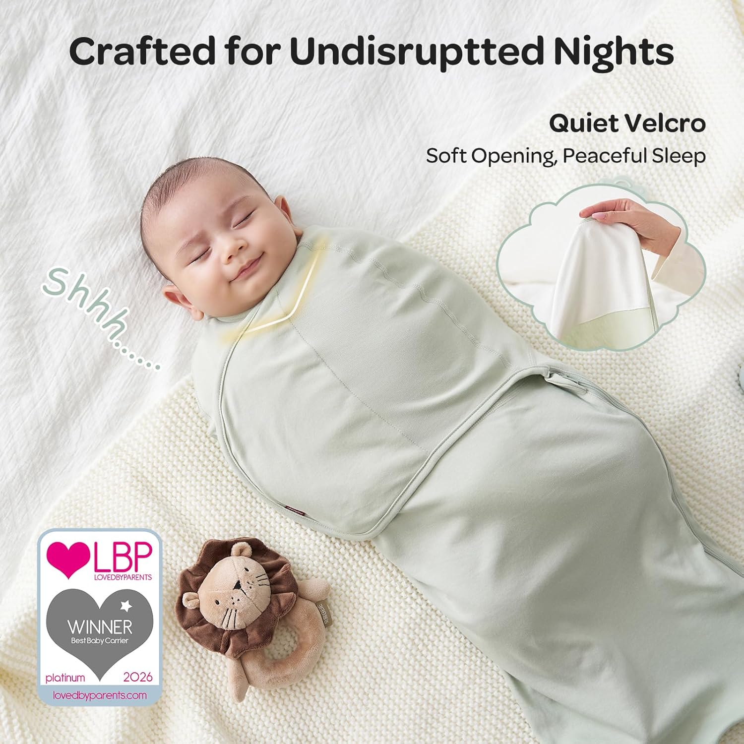 Thumbnail 2 de Momcozy Swaddles for Newborns (0–3 Months) Quiet Fastener Sleep Sack Swaddle, Serenity, 2-Pack