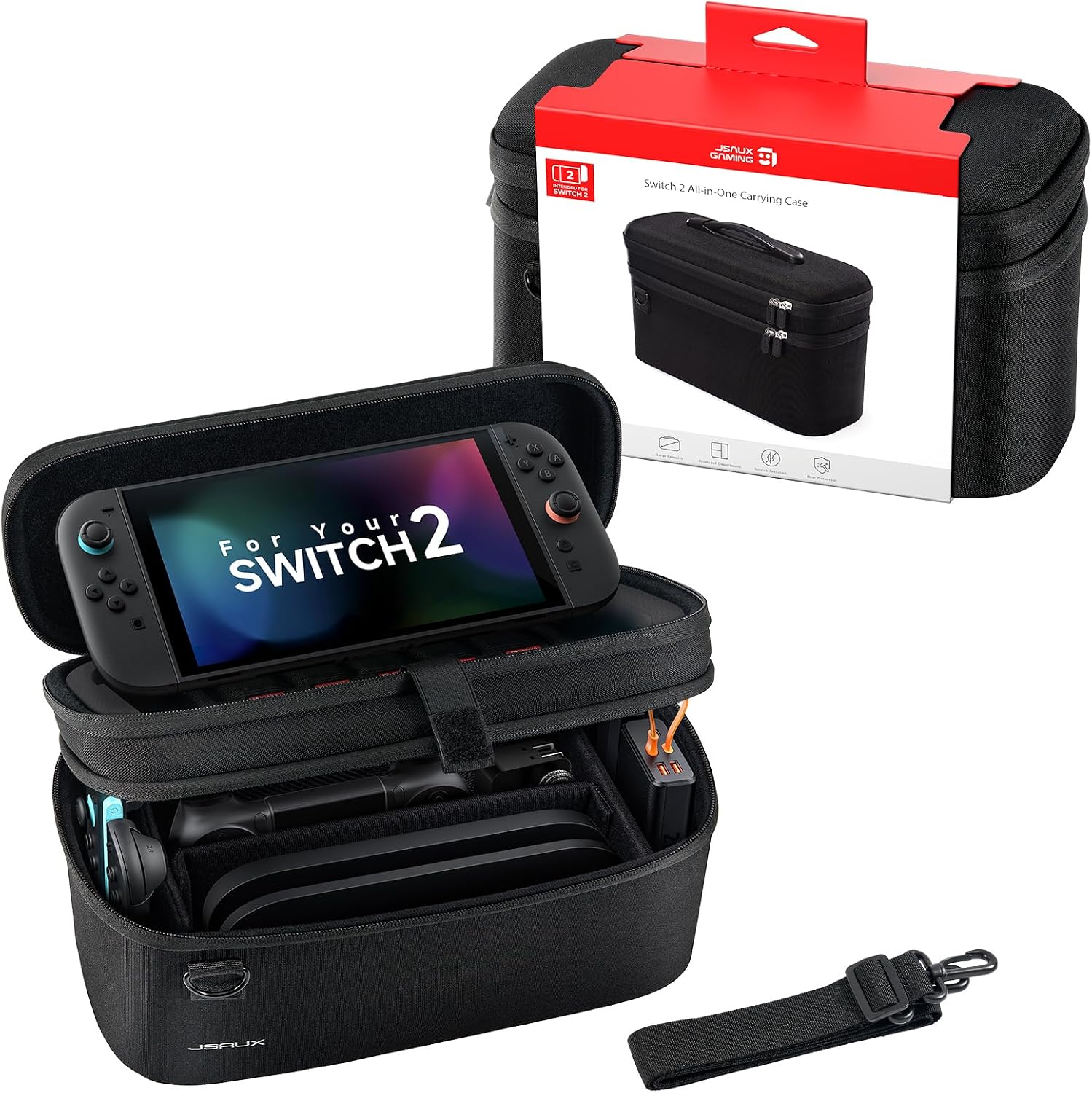 Detalle de JSAUX All-in-One Carry Case for Nintendo Switch 2