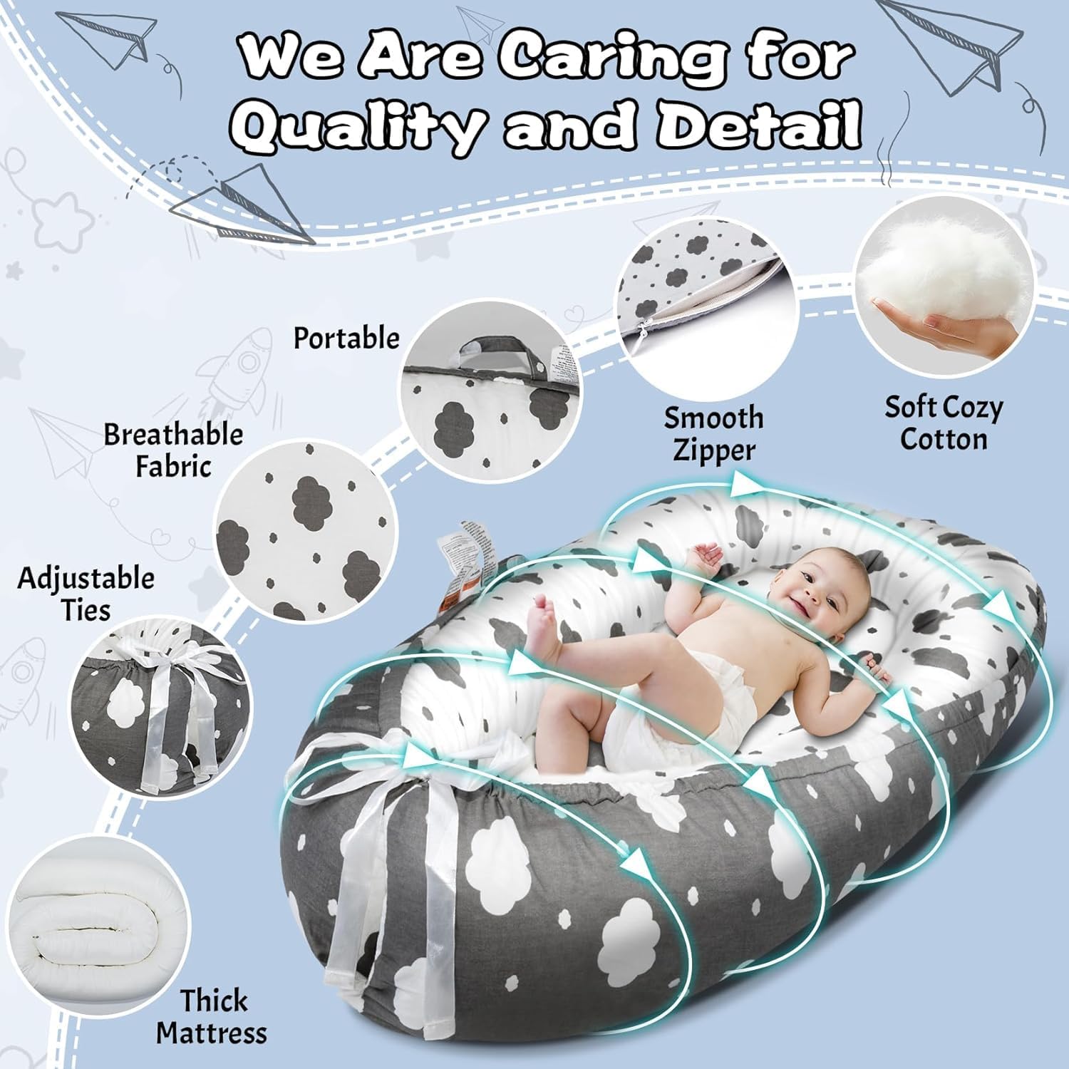 Thumbnail 5 de Baby Nest Pod Newborn Lounger 0–24 months