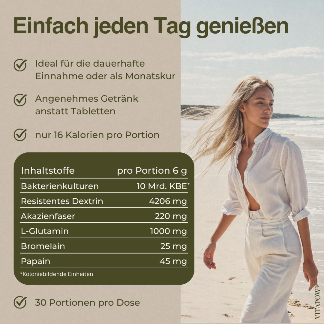 Detalle de Kulturen Komplex als Trinkpulver – Bakterienkulturen, Ballaststoffe, Enzyme (30 Portionen, 10 Mrd. KBE/Portion)