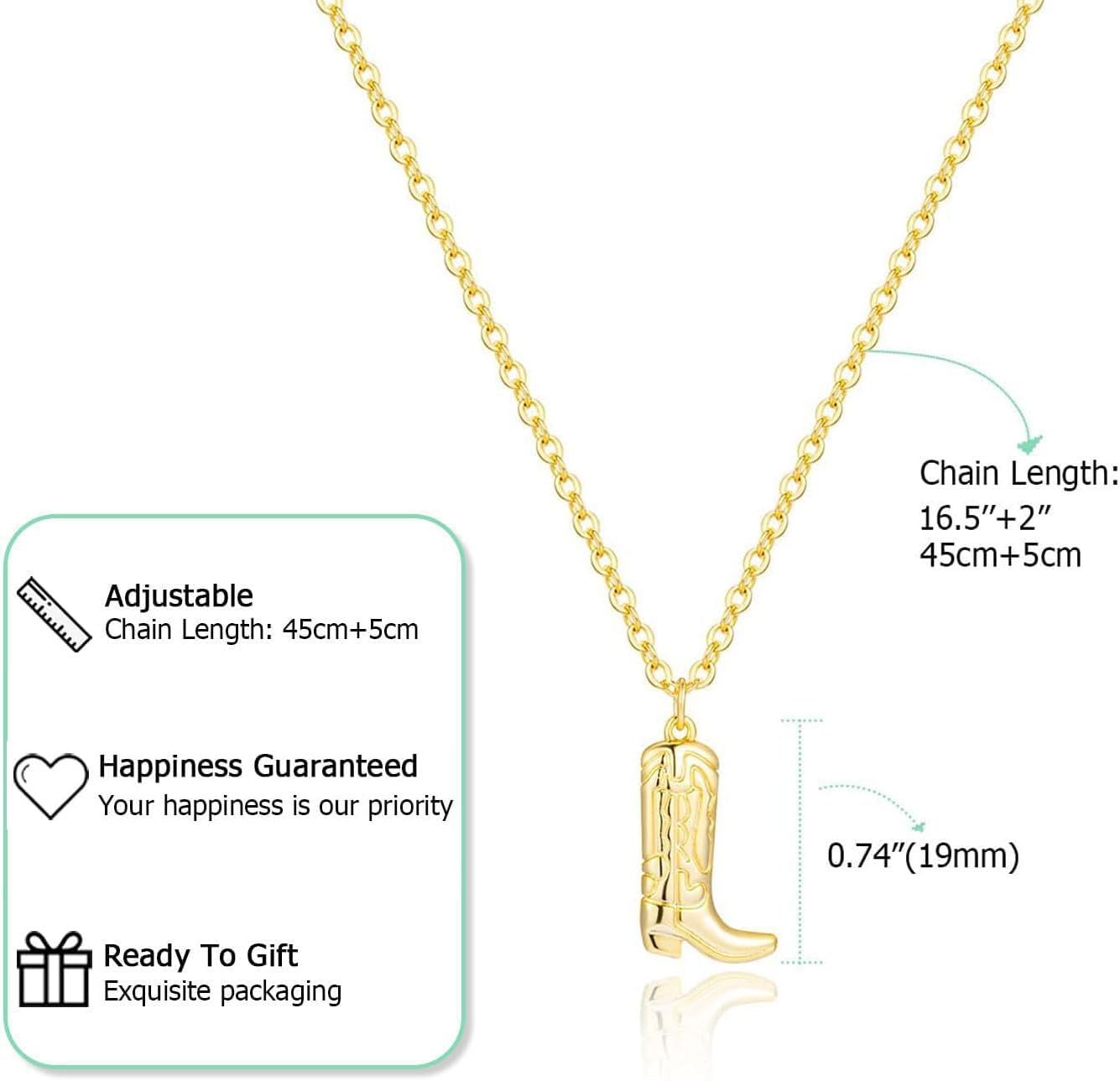 Detalle de HANLI 14K vergoldete Halskette für Damen mit Anhänger – zartes Stern-Design, wasserfest