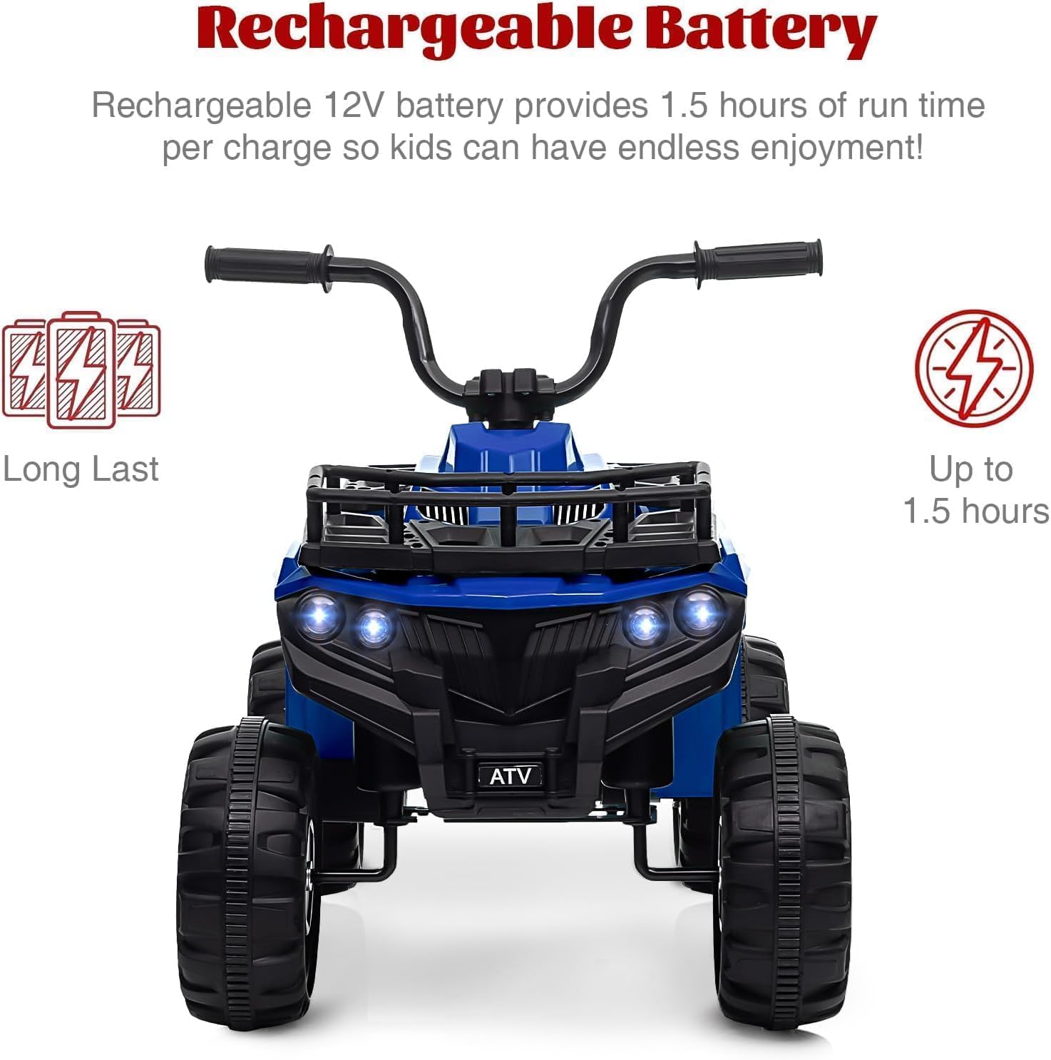 Detalle 2 de GarveeLife elektryczny quad dla dzieci 12 V, dwa silniki, LED i muzyka