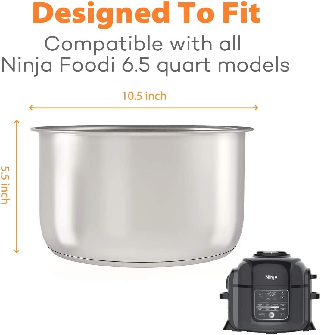 Detalle de Goldlion 6.5-Quart Replacement Inner Pot, 304 Stainless Steel for Ninja Foodi