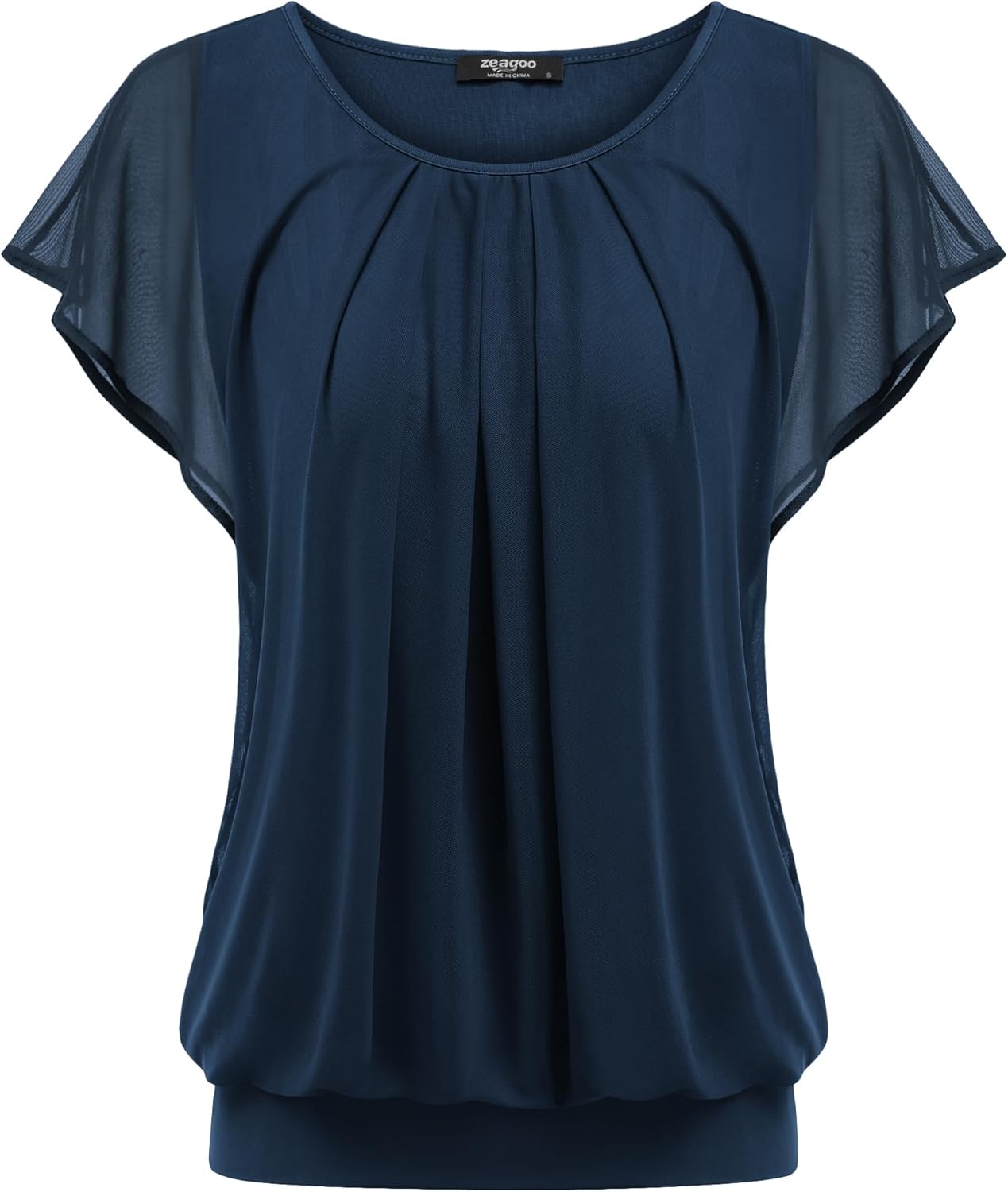 Thumbnail 6 de Zeagoo Damen Bluse Batwing mit Netz-Overlay – Mehrschichtiger Sommerlook