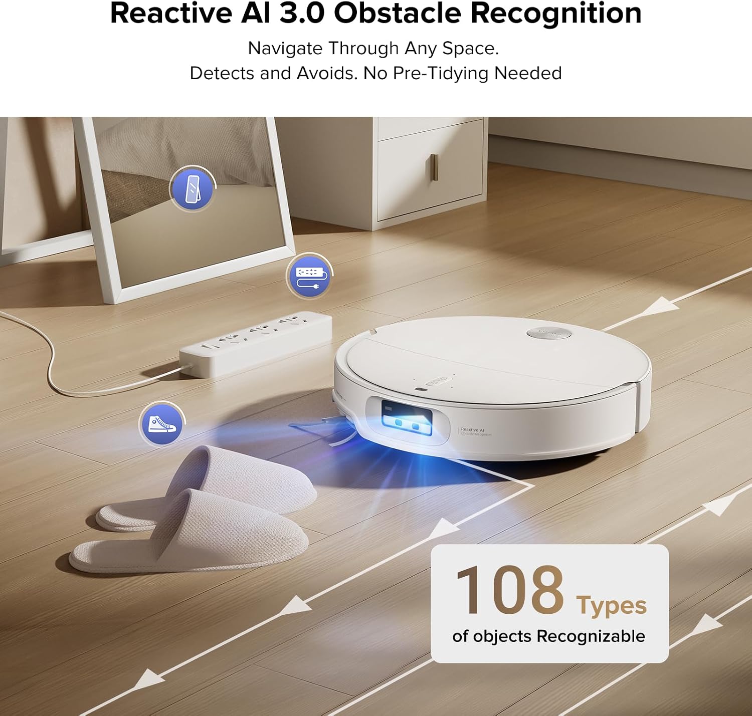 Detalle 1 de roborock Qrevo Curv X Robot Vacuum and Mop, 22,000Pa Suction, Slim Design