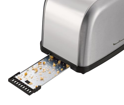 Detalle de Moulinex Classic: Tostador de Acero Inoxidable con 2 Ranuras Largas (LS330D) y 6 Niveles de Tostado