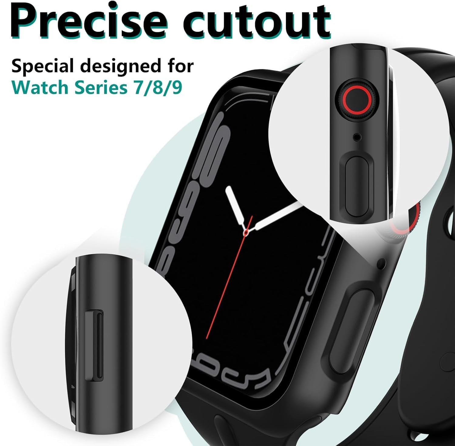 Thumbnail 3 de Bigqin 5-Pack Tempered Glass Screen Protectors for Apple Watch Series 9/8/7 (41mm) – Full-Cover, Anti-Scratch