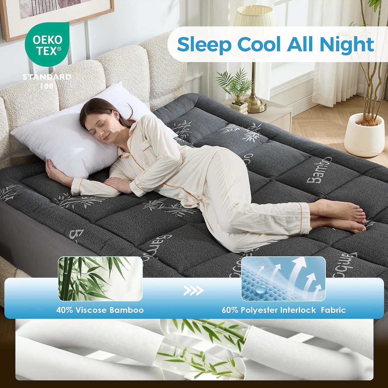 Thumbnail 1 de BDEUS Queen Mattress Topper, 4-Inch