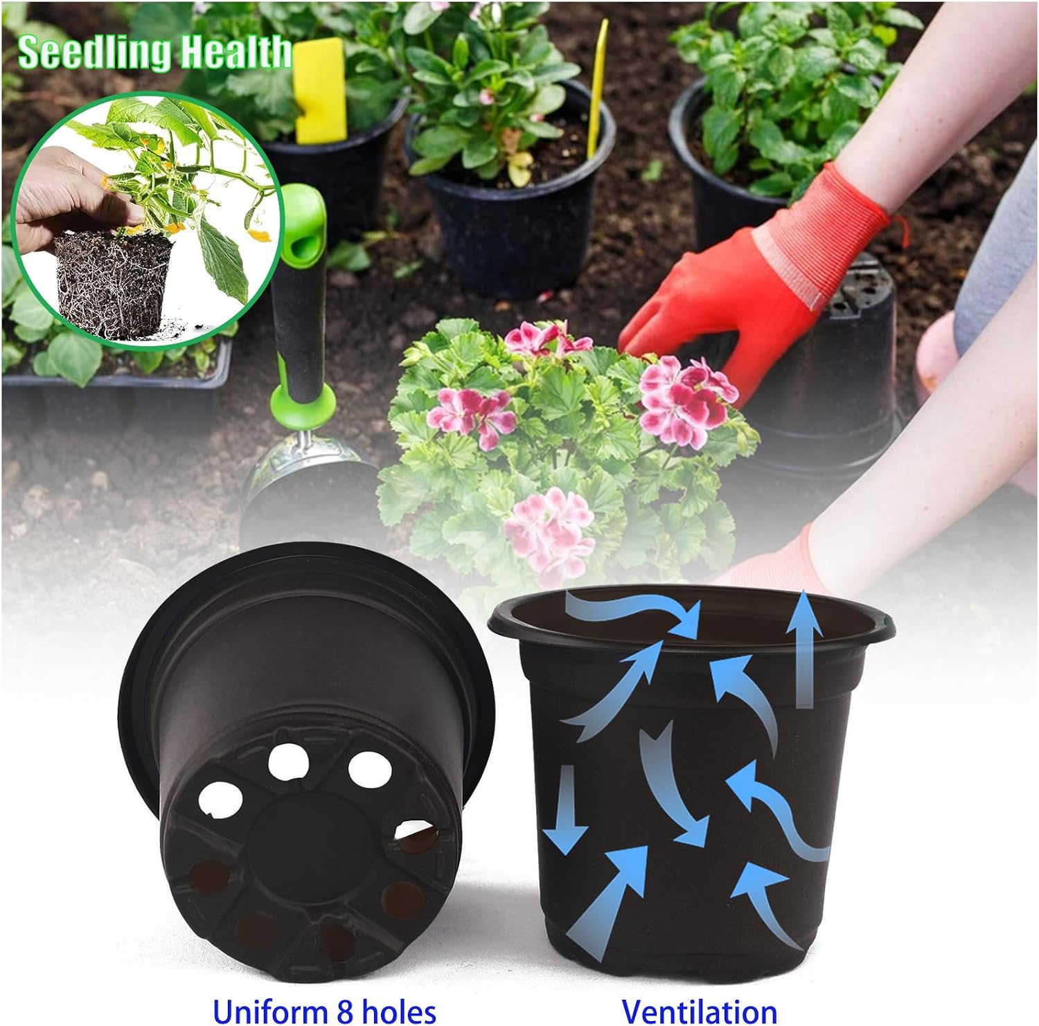 Detalle 2 de YELINTIAN Seedling Pots 4.13-inch