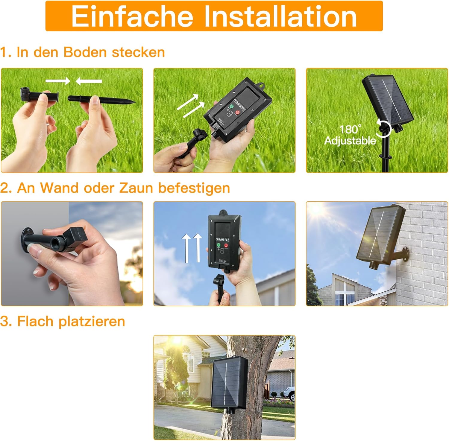 Thumbnail 6 de Hopexy Solar Lichterkette Außen – 10 m, 100 LEDs, IP65/IP44, 8 Modi, Warmweiß